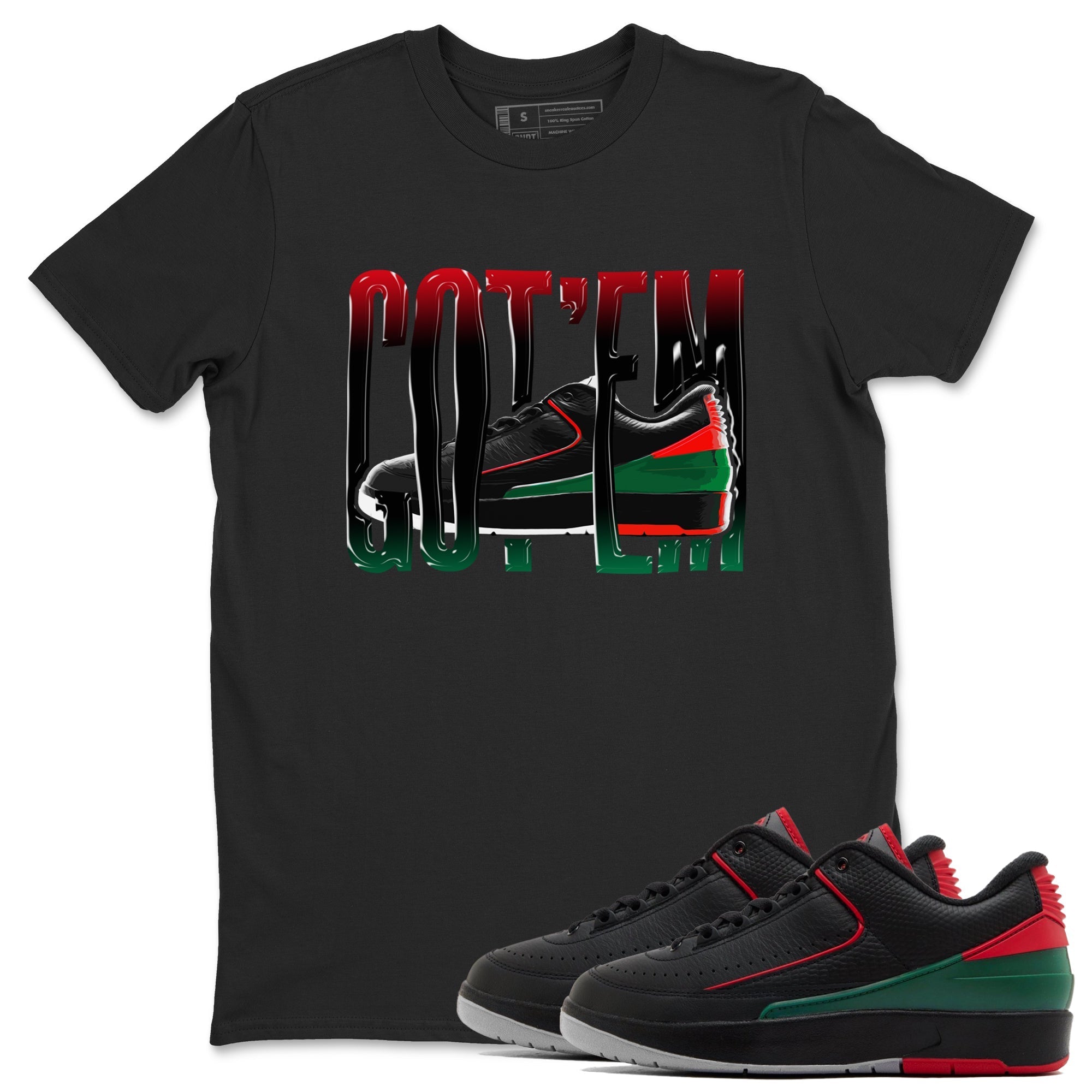 Jordan 2 Low Christmas X-mas Holiday special gift shirt to match jordans Wiggling Gotem sneaker tees Air Jordan 2 Christmas Drip Gear Zone Unisex Black 1 T-Shirt