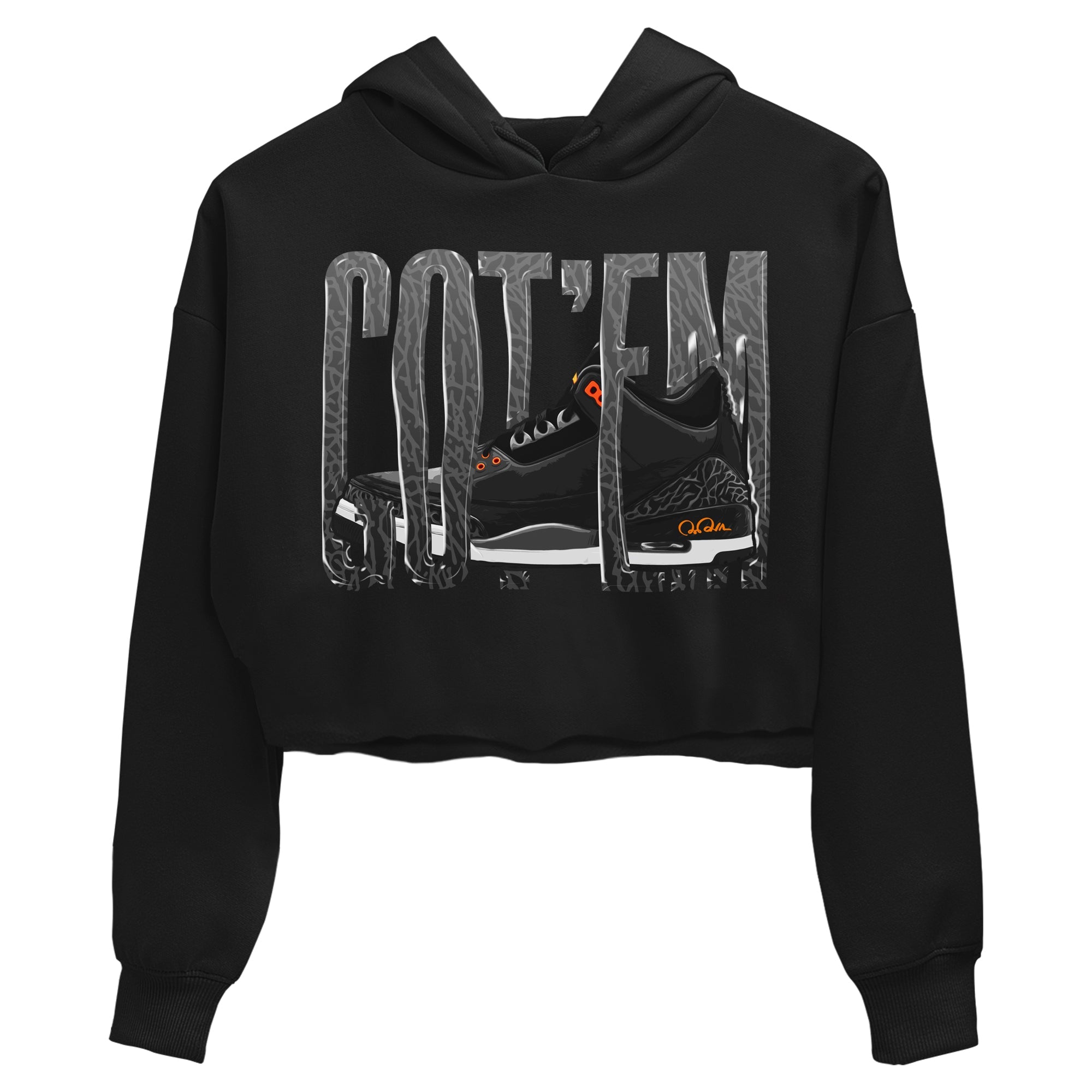 Air Jordan 3 Fear shirt to match jordans Wiggling Gotem sneaker tees AJ3 Fear Drip Gear Zone Black 2 Crop T-Shirt