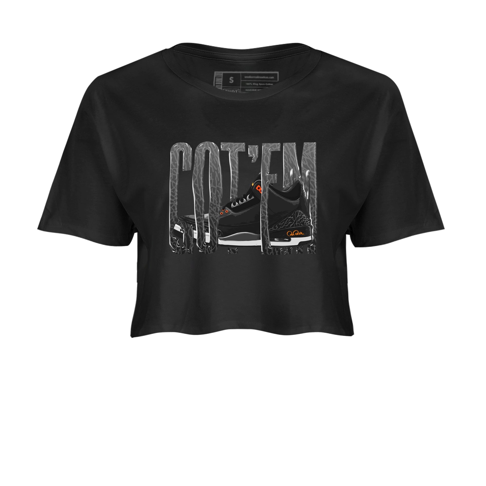Air Jordan 3 Fear shirt to match jordans Wiggling Gotem sneaker tees AJ3 Fear Drip Gear Zone Black 2 Crop T-Shirt