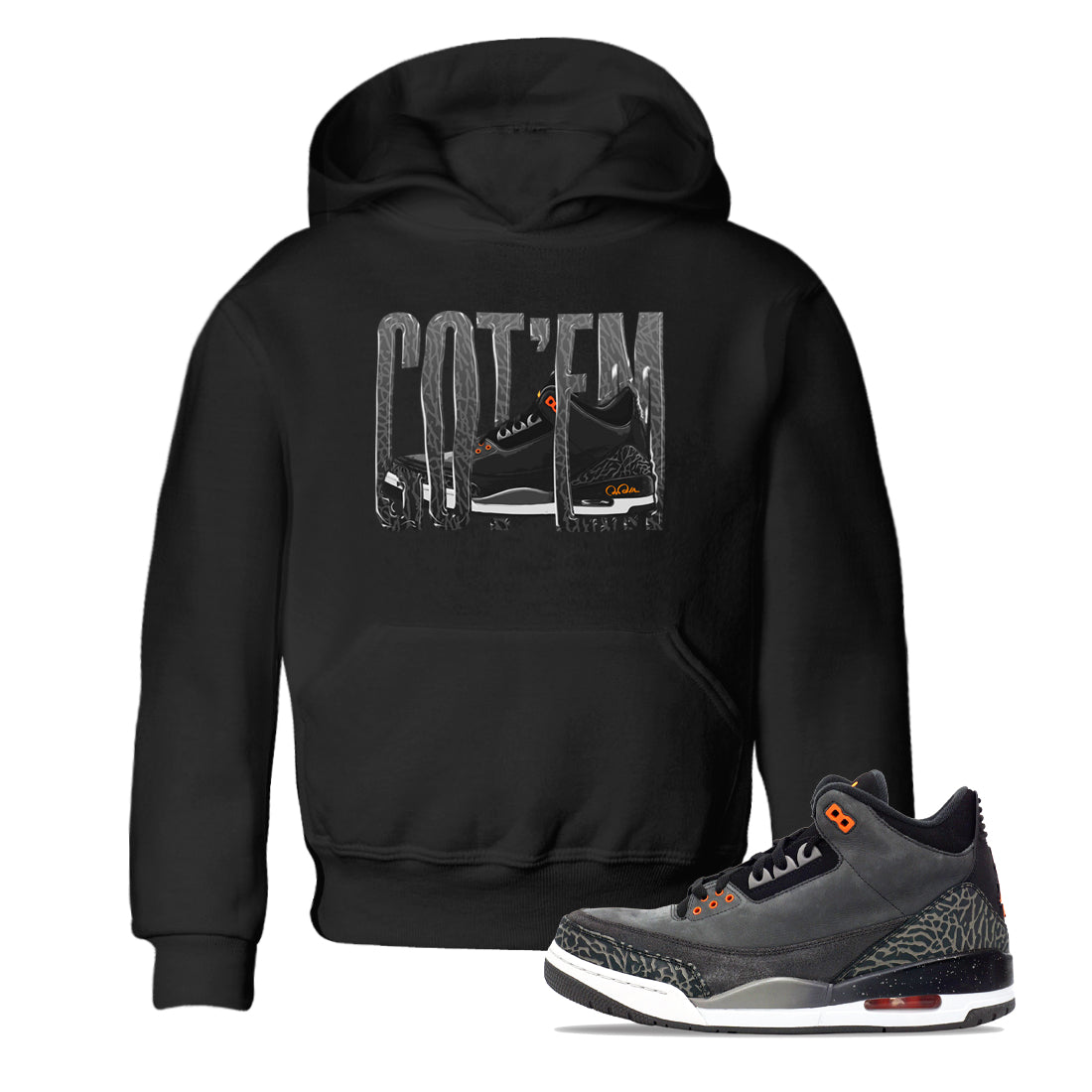 Air Jordan 3 Fear shirt to match jordans Wiggling Gotem sneaker tees AJ3 Fear Drip Gear Zone Baby Toddler Black 1 T-Shirt
