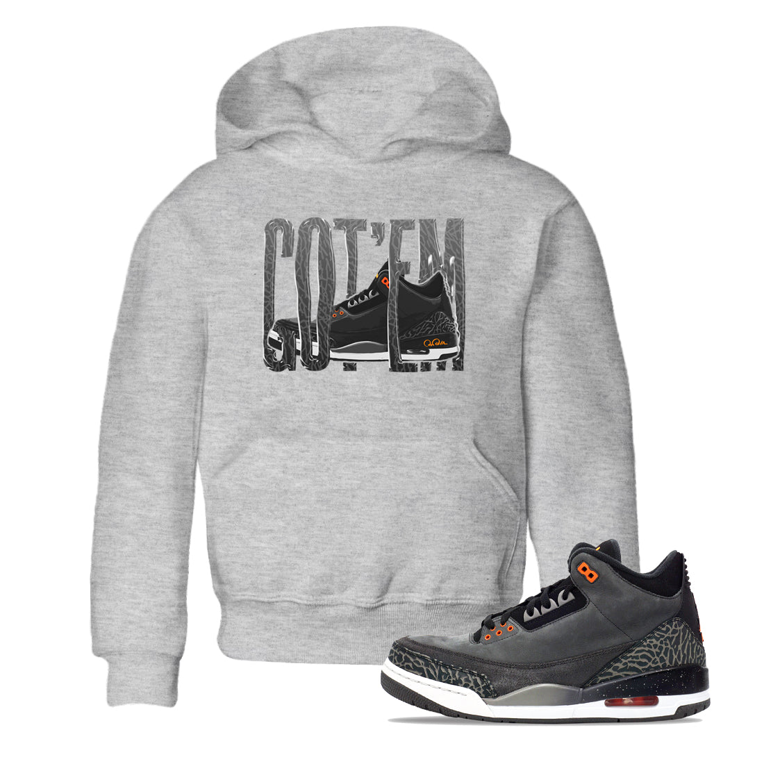 Air Jordan 3 Fear shirt to match jordans Wiggling Gotem sneaker tees AJ3 Fear Drip Gear Zone Baby Toddler Heather Grey 1 T-Shirt
