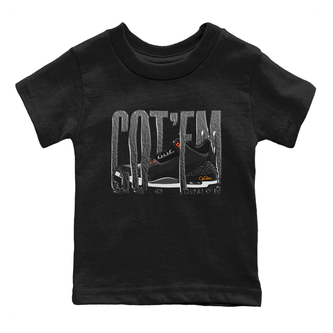 Air Jordan 3 Fear shirt to match jordans Wiggling Gotem sneaker tees AJ3 Fear Drip Gear Zone Baby Toddler Black 2 T-Shirt