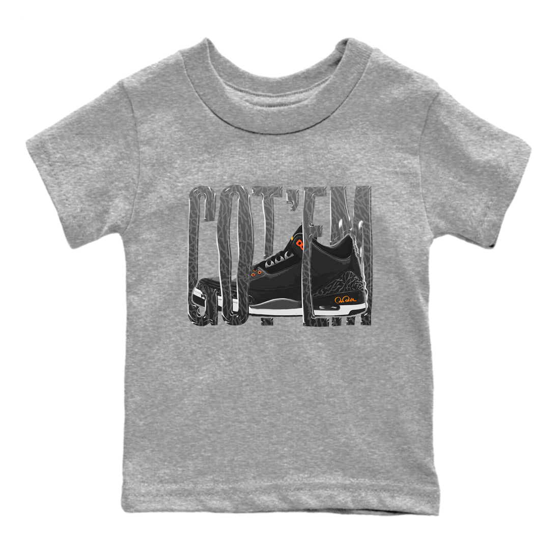Air Jordan 3 Fear shirt to match jordans Wiggling Gotem sneaker tees AJ3 Fear Drip Gear Zone Baby Toddler Heather Grey 2 T-Shirt