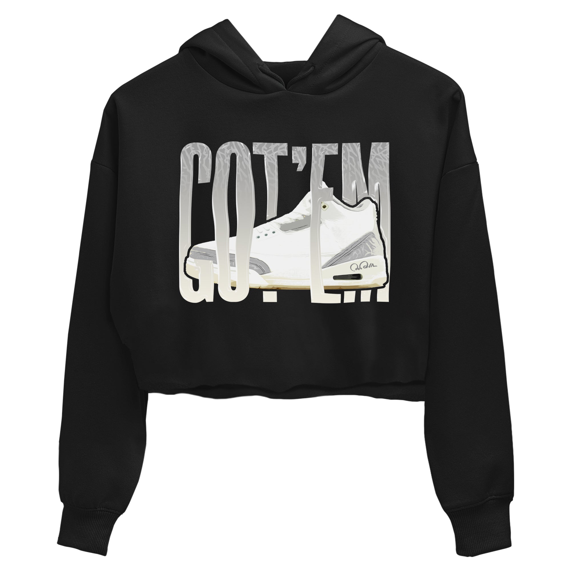 3s Ivory shirt to match jordans Wiggling Gotem sneaker tees Air Jordan 3 Ivory Drip Gear Zone Black 2 crop length shirt