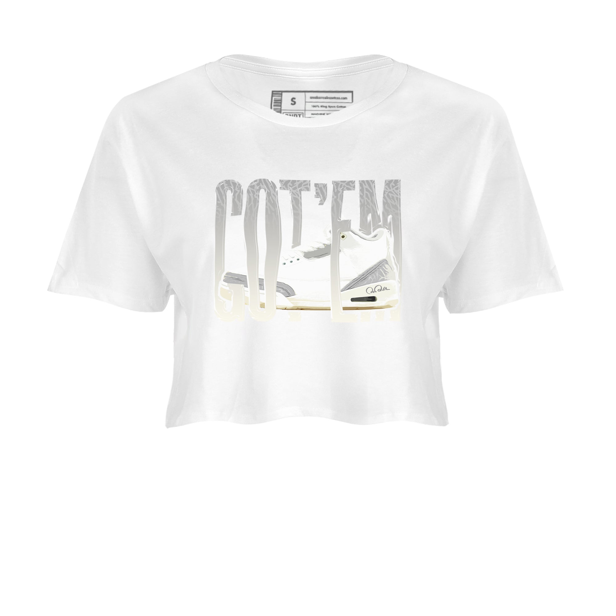 3s Ivory shirt to match jordans Wiggling Gotem sneaker tees Air Jordan 3 Ivory Drip Gear Zone White 2 crop length shirt