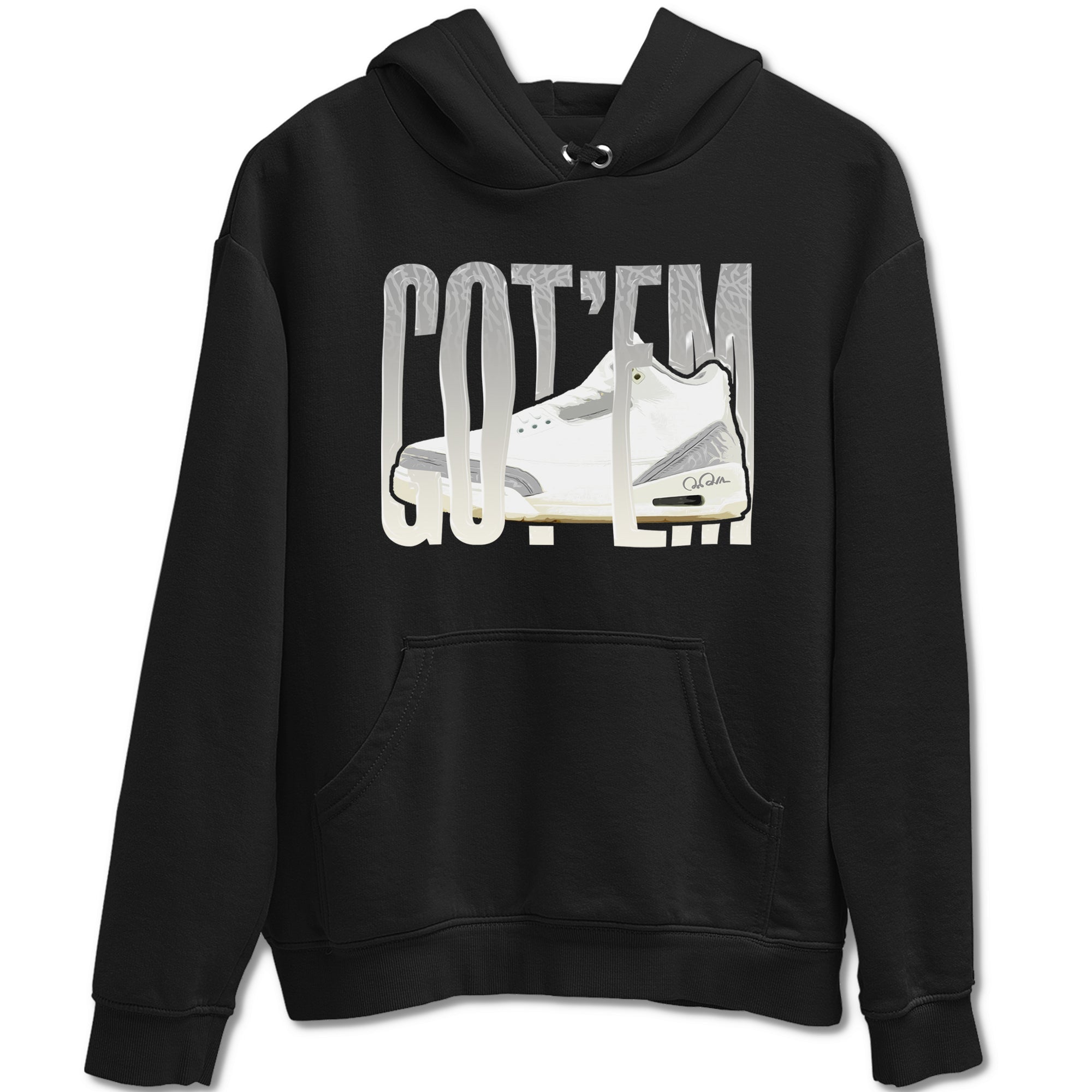 3s Ivory shirt to match jordans Wiggling Gotem sneaker tees Air Jordan 3 Ivory Drip Gear Zone unisex cotton Black 2 crew neck shirt