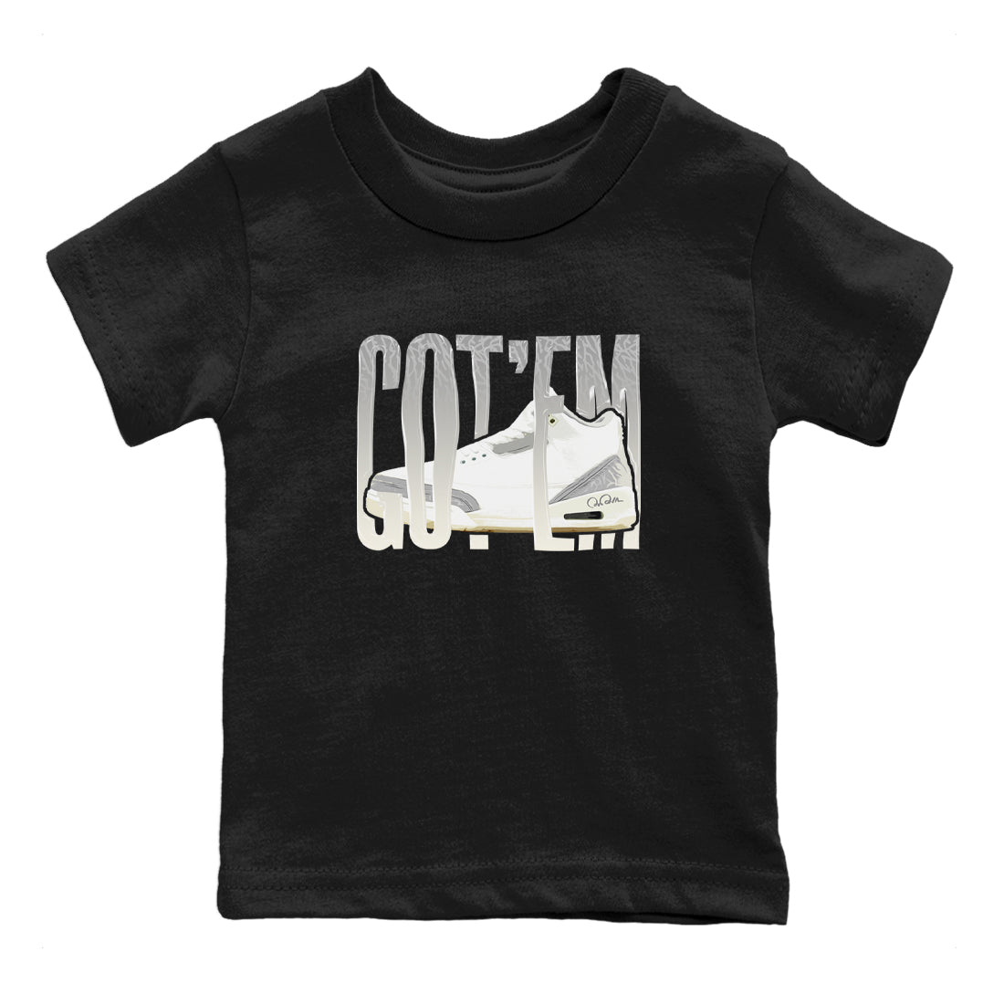 3s Ivory shirt to match jordans Wiggling Gotem sneaker tees Air Jordan 3 Ivory Drip Gear Zone baby toddler Black 2 cotton Shirt
