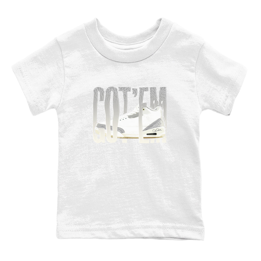 3s Ivory shirt to match jordans Wiggling Gotem sneaker tees Air Jordan 3 Ivory Drip Gear Zone baby toddler White 2 cotton Shirt