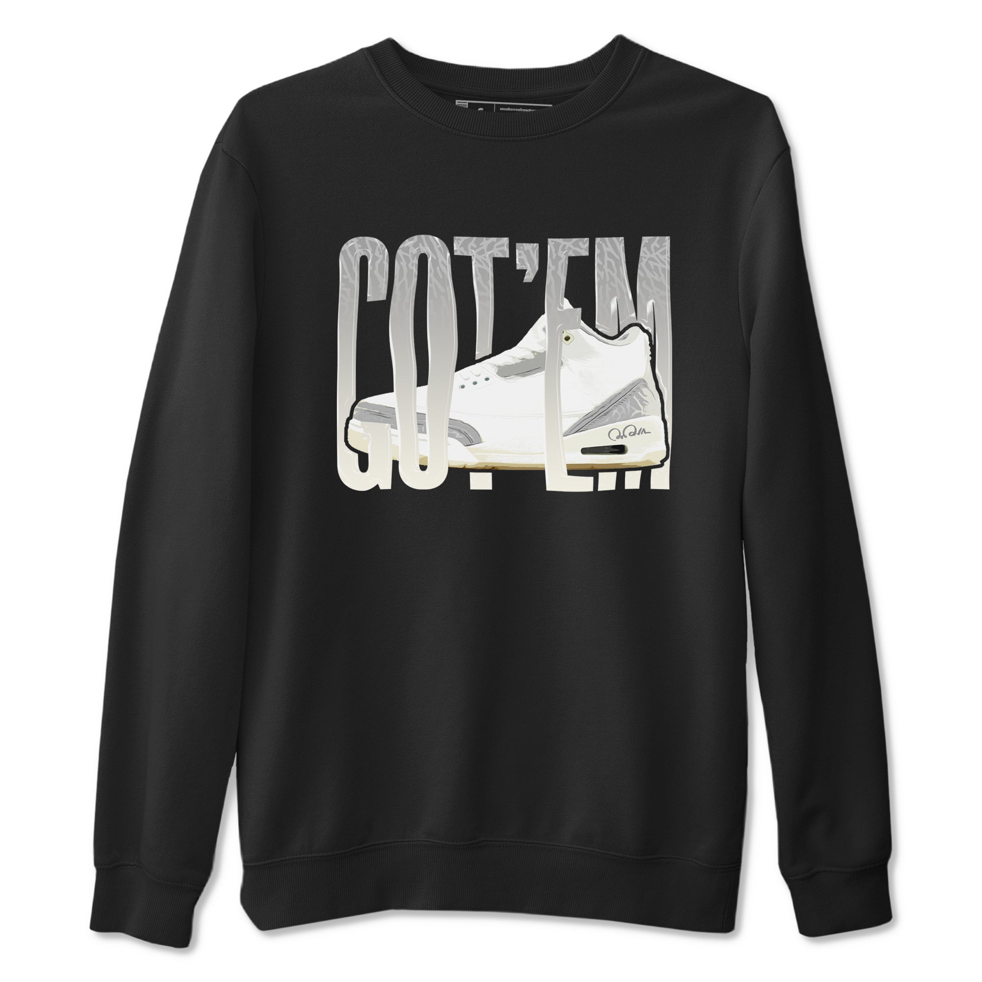 3s Ivory shirt to match jordans Wiggling Gotem sneaker tees Air Jordan 3 Ivory Drip Gear Zone unisex cotton Black 2 crew neck shirt