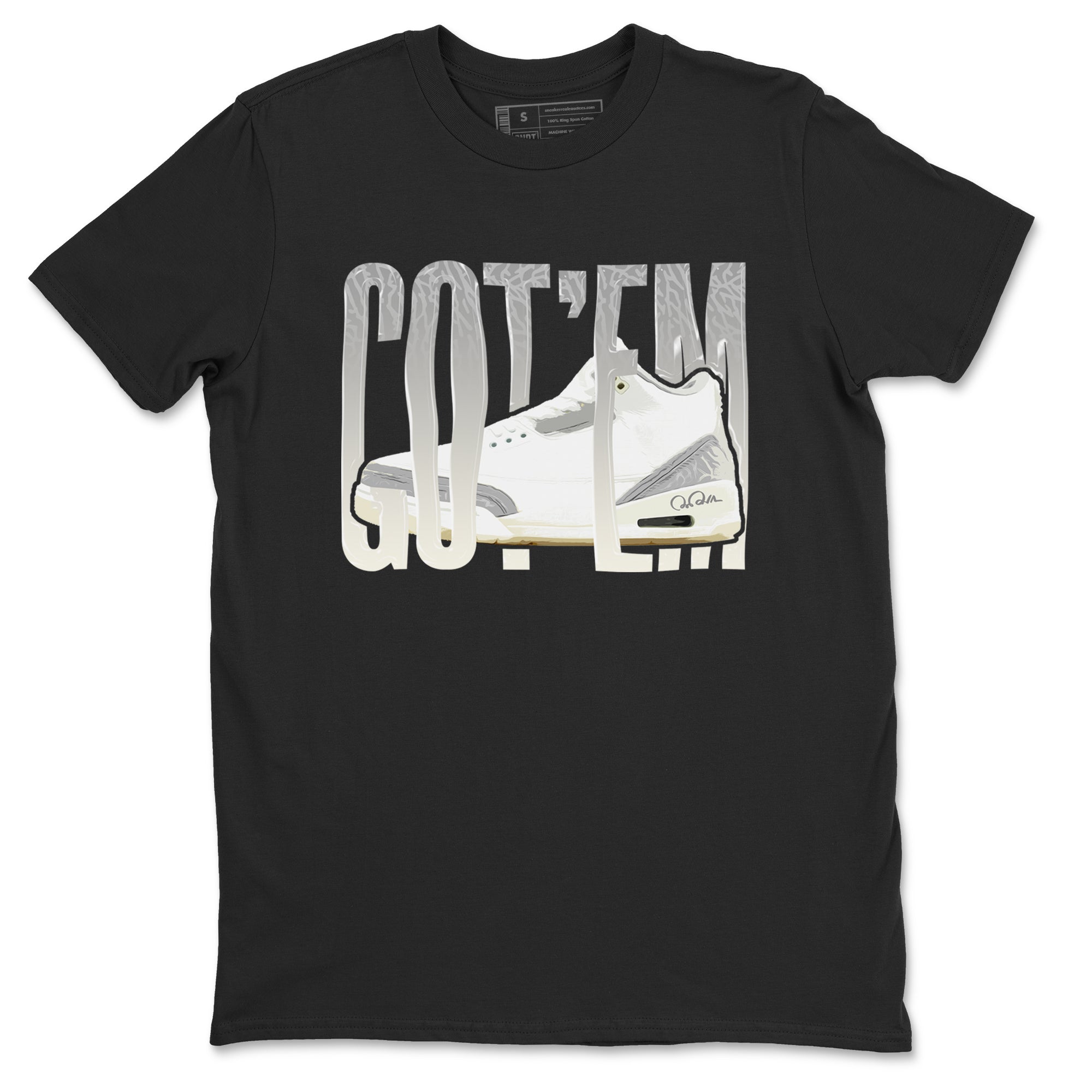 3s Ivory shirt to match jordans Wiggling Gotem sneaker tees Air Jordan 3 Ivory Drip Gear Zone unisex cotton Black 2 crew neck shirt