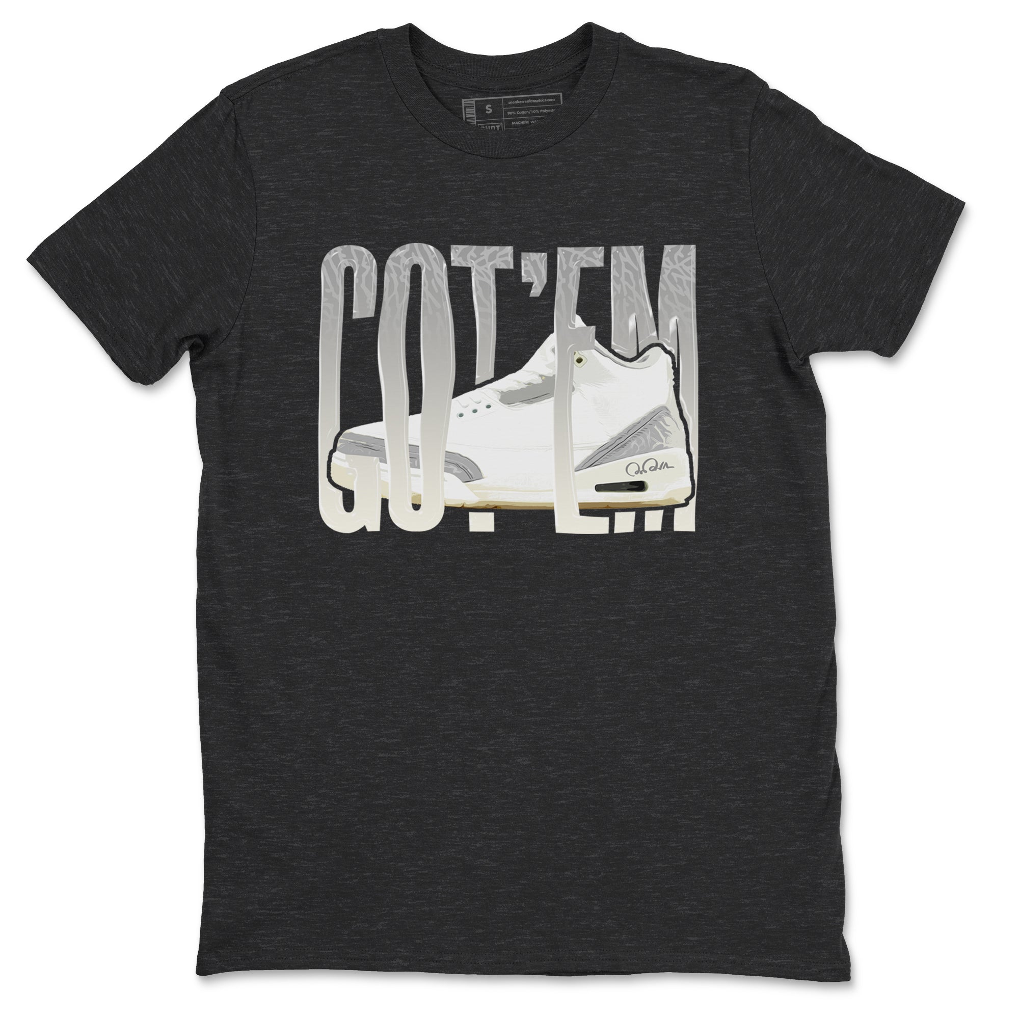 3s Ivory shirt to match jordans Wiggling Gotem sneaker tees Air Jordan 3 Ivory Drip Gear Zone unisex cotton Charcoal Heather 2 crew neck shirt