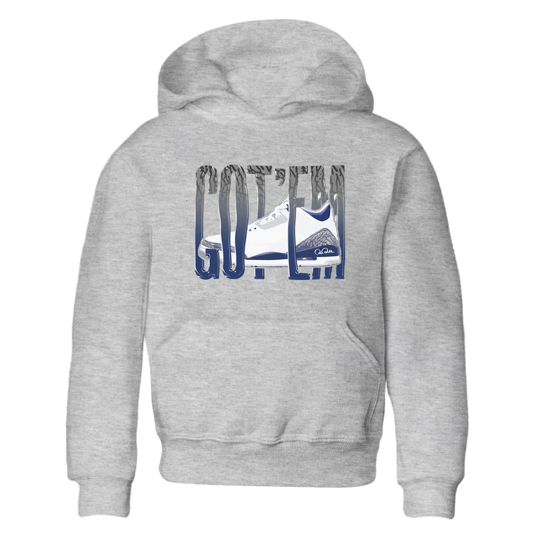 3s Midnight Navy shirt to match jordans Wiggling Gotem sneaker match t-shirt AJ3 Midnight Navy Drip Gear Zone baby toddler Heather Grey 2 Crew Neck T-Shirt