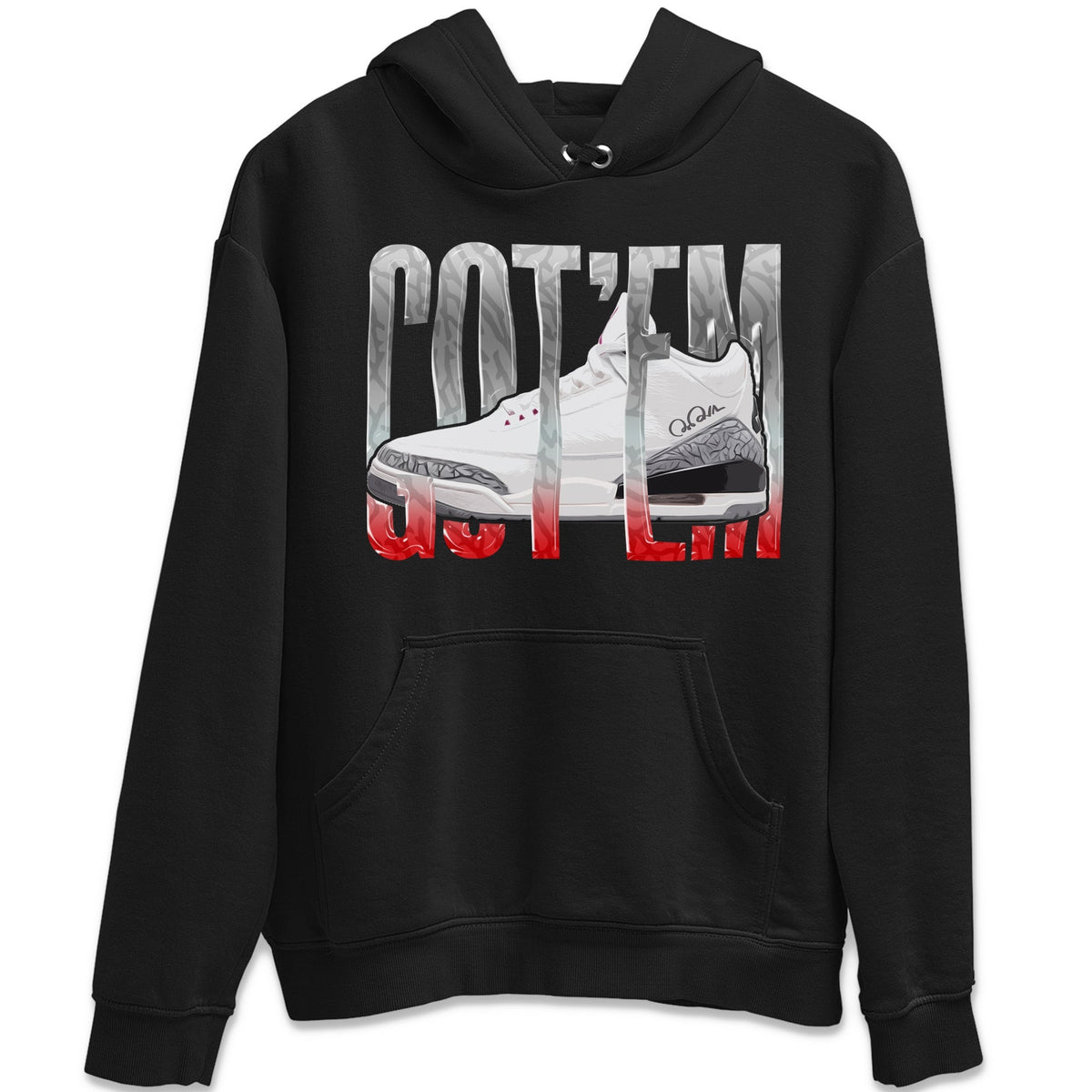Air Jordan 3 White Cement Shirt To Match Jordans Wiggling Gotem Sneaker Tees AJ3 White Cement Drip Gear Zone Sneaker Matching Clothing Unisex Shirts Black 2