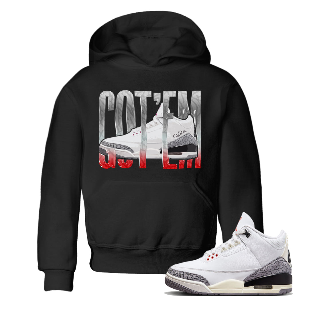 Air Jordan 3 White Cement Wiggling Gotem Baby and Kids Sneaker Tees Air Jordan 3 White Cement Kids Sneaker Tees Washing and Care Tip