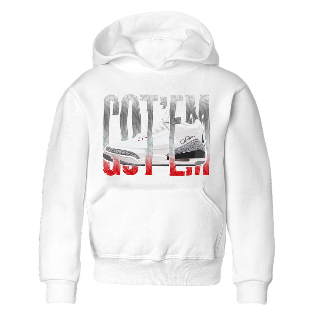 Air Jordan 3 White Cement Shirt To Match Jordans Wiggling Gotem Sneaker Tees AJ3 White Cement Drip Gear Zone Sneaker Matching Clothing Kids Shirts White 2