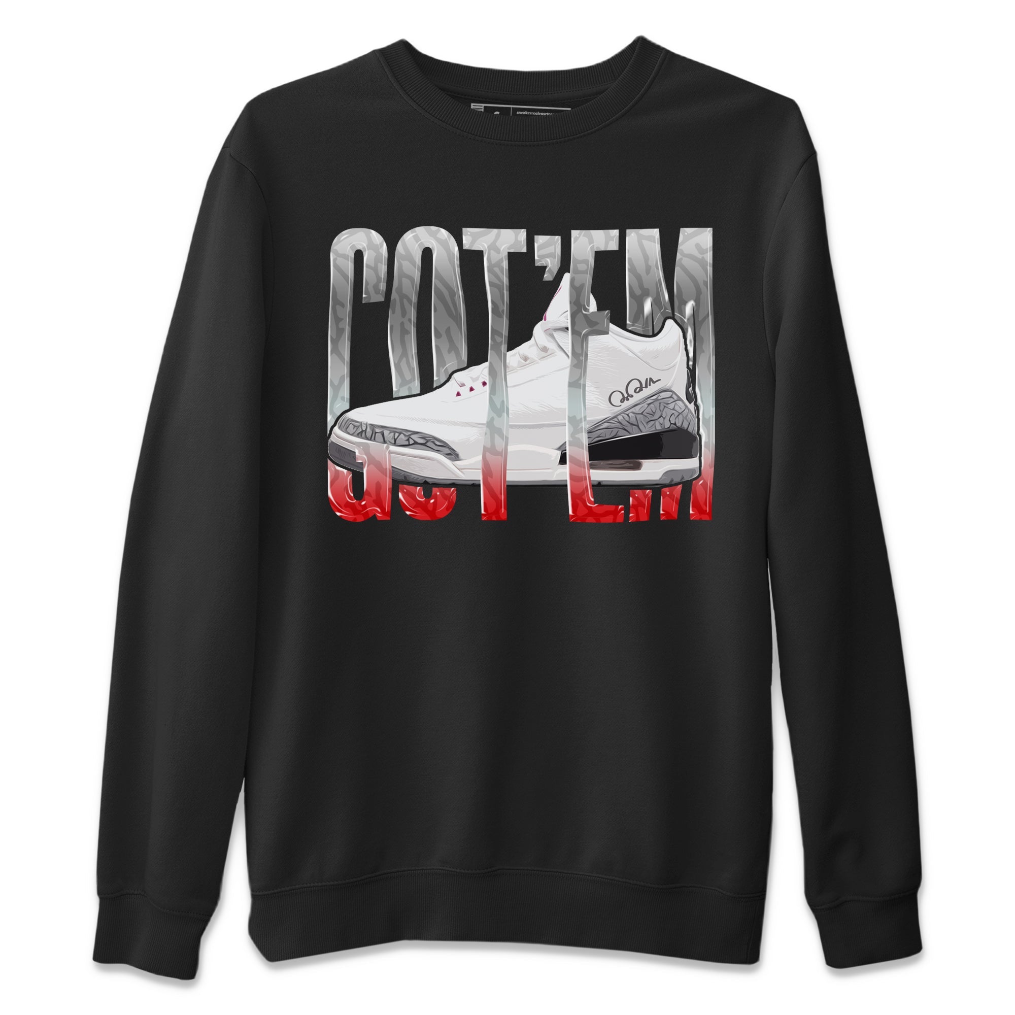 Air Jordan 3 White Cement Shirt To Match Jordans Wiggling Gotem Sneaker Tees AJ3 White Cement Drip Gear Zone Sneaker Matching Clothing Unisex Shirts Black 2