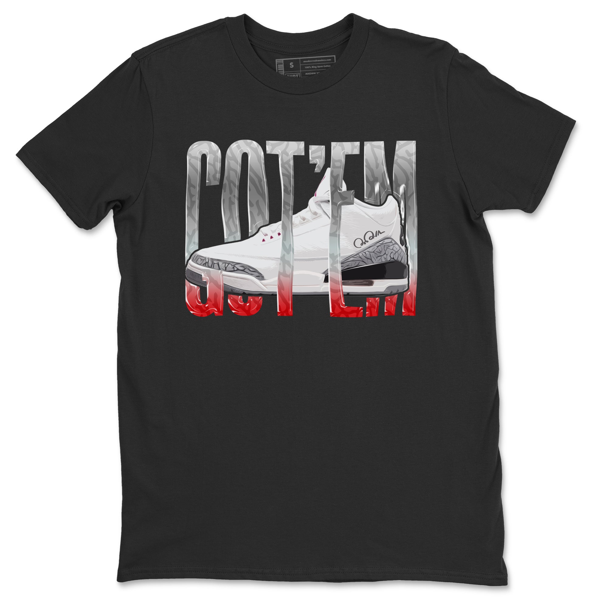 Air Jordan 3 White Cement Shirt To Match Jordans Wiggling Gotem Sneaker Tees AJ3 White Cement Drip Gear Zone Sneaker Matching Clothing Unisex Shirts Black 2