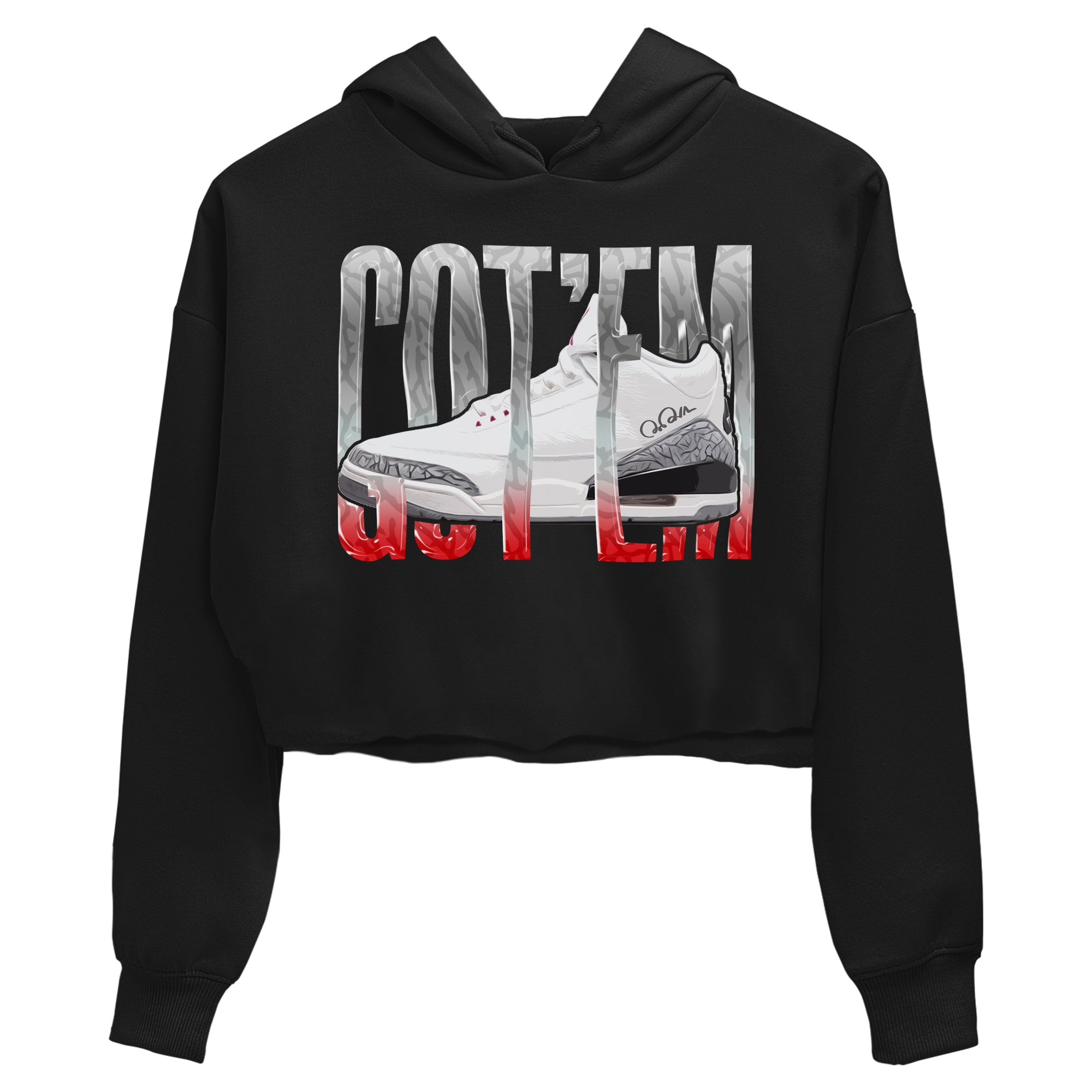 Air Jordan 3 White Cement Shirt To Match Jordans Wiggling Gotem Sneaker Tees AJ3 White Cement Drip Gear Zone Sneaker Matching Clothing Women's Shirts Black 2