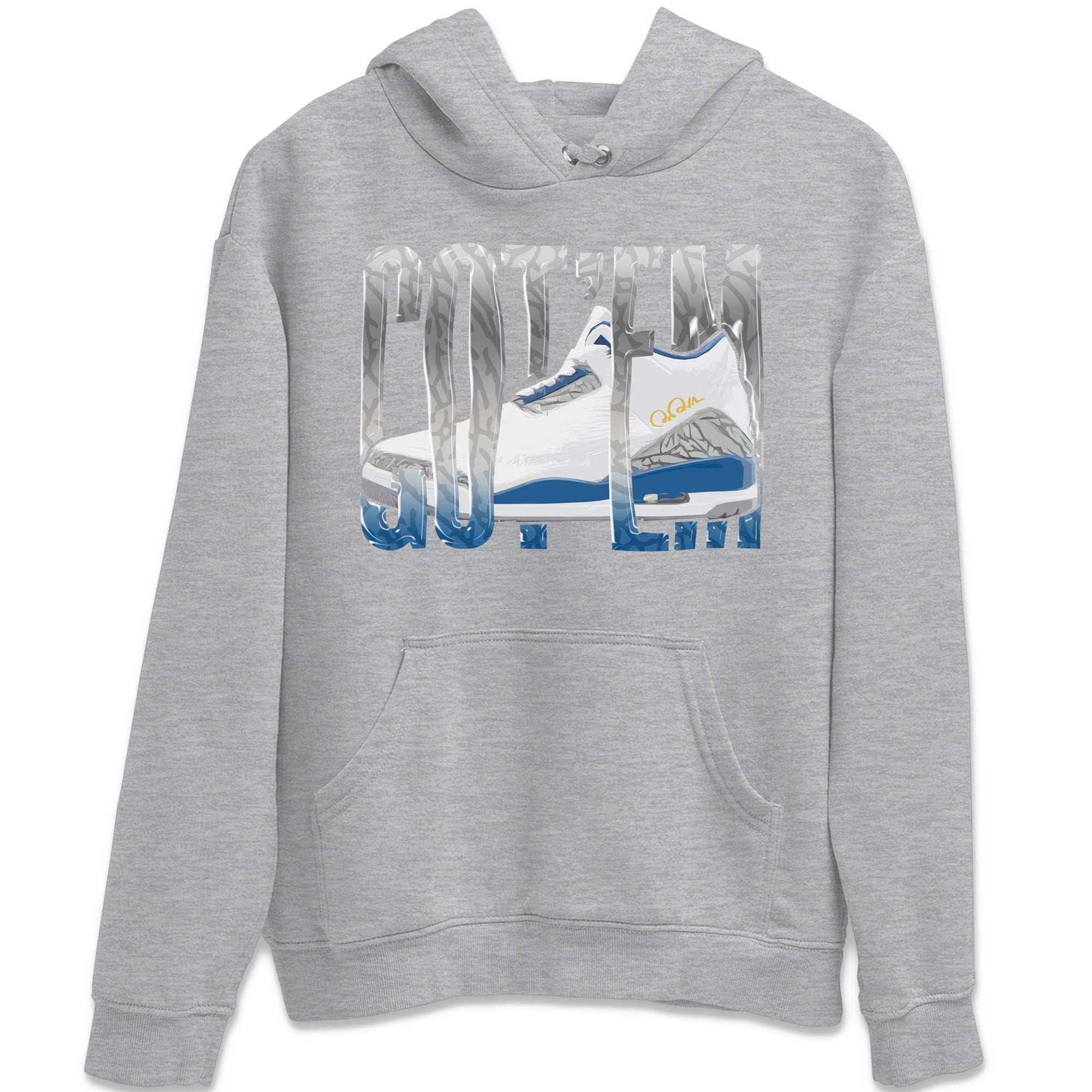 Air Jordan 3 Wizards Sneaker Match Tees Wiggling Gotem Streetwear Sneaker Shirt AJ3 NBA Wizards  Sneaker Release Tees Unisex Shirts Heather Grey 2