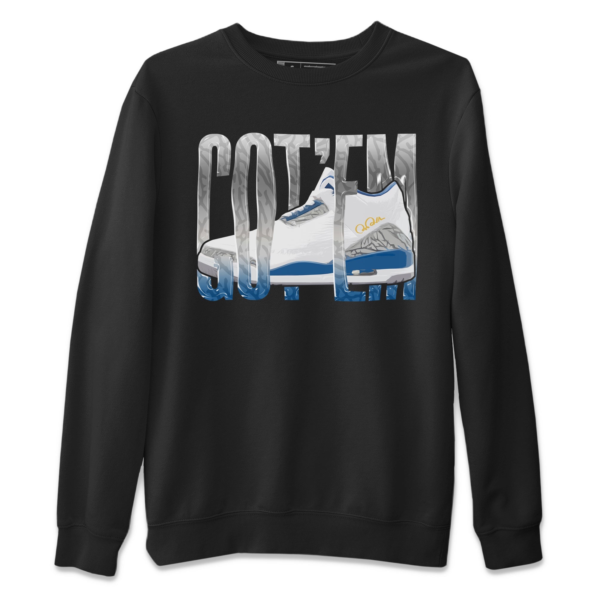 Air Jordan 3 Wizards Sneaker Match Tees Wiggling Gotem Streetwear Sneaker Shirt AJ3 NBA Wizards  Sneaker Release Tees Unisex Shirts Black 2