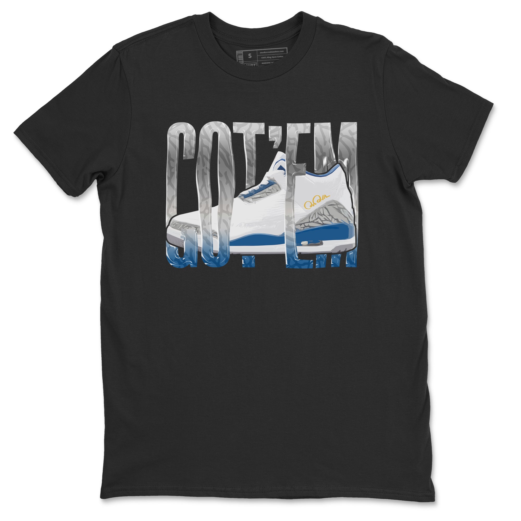 Air Jordan 3 Wizards Sneaker Match Tees Wiggling Gotem Streetwear Sneaker Shirt AJ3 NBA Wizards  Sneaker Release Tees Unisex Shirts Black 2