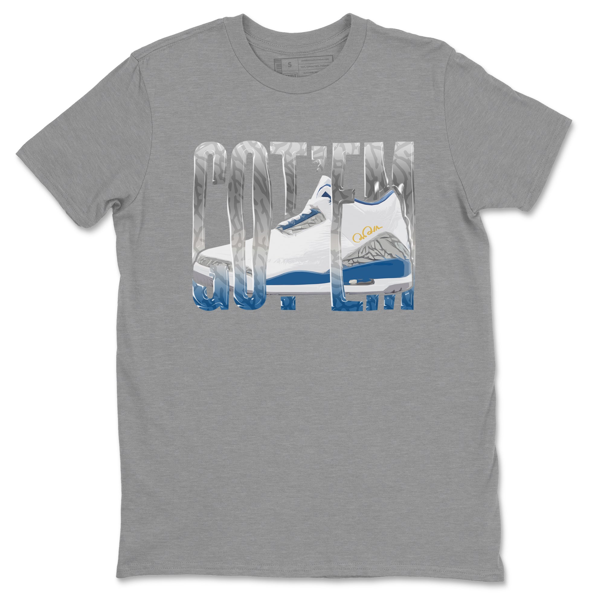 Air Jordan 3 Wizards Sneaker Match Tees Wiggling Gotem Streetwear Sneaker Shirt AJ3 NBA Wizards  Sneaker Release Tees Unisex Shirts Heather Grey 2