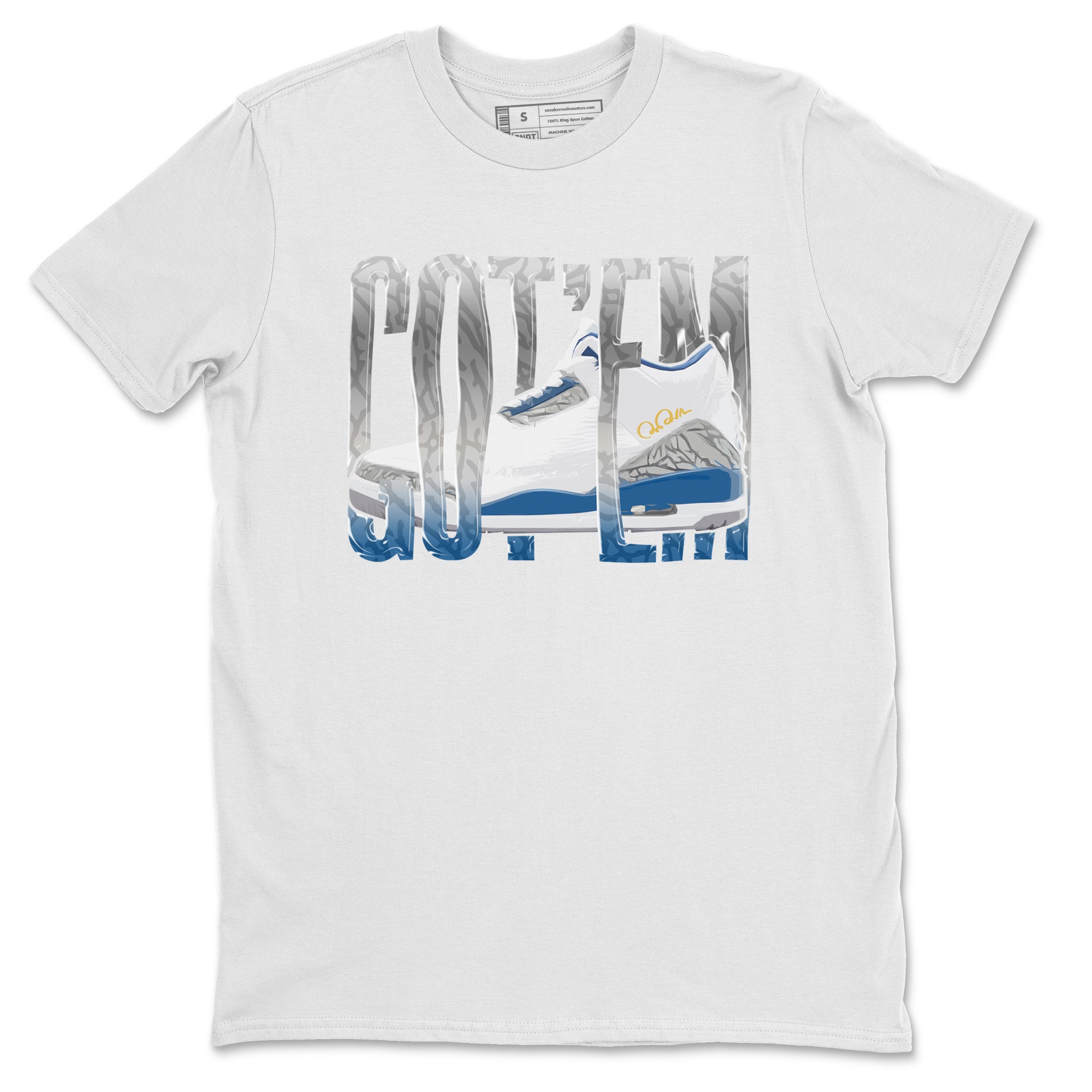 Air Jordan 3 Wizards Sneaker Match Tees Wiggling Gotem Streetwear Sneaker Shirt AJ3 NBA Wizards  Sneaker Release Tees Unisex Shirts White 2