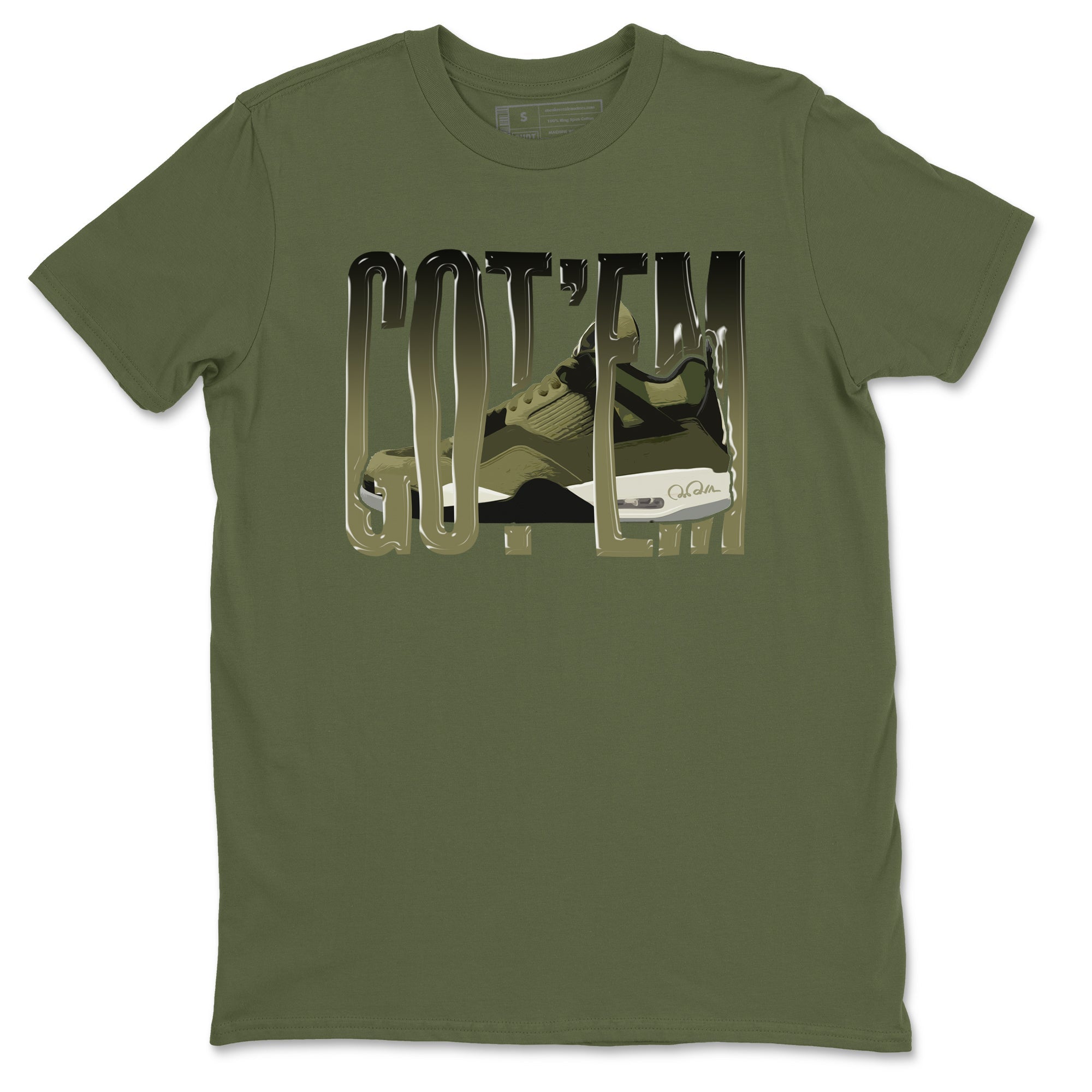 Air Jordan 4 Medium Olive shirt to match jordans streetwear brand Wiggling Gotem sneaker tees AJ4Medium Olive Drip Gear Zone Unisex Military Green 2 T-Shirt