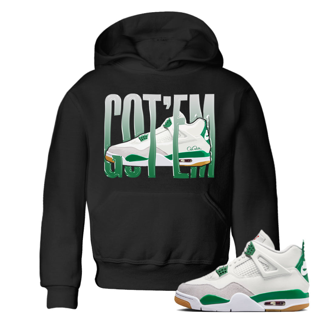Air Jordan 4 Pine Green Wiggling Gotem Baby and Kids Streetwear Sneaker Shirt AJ4 Pine Green Kids Streetwear Sneaker Shirt Washing and Care Tip