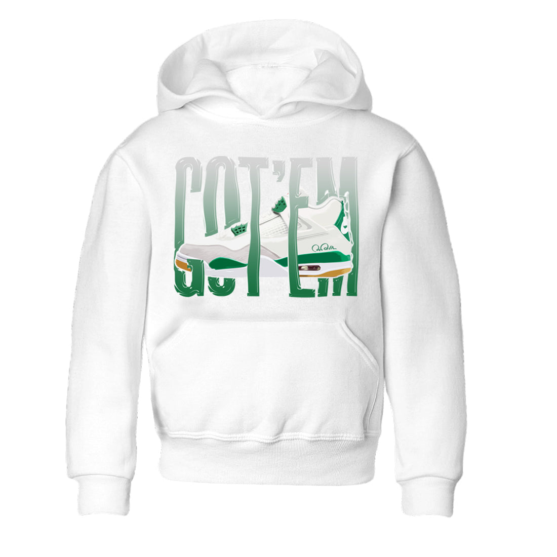 Air Jordan 4 Pine Green Sneaker Match Tees Wiggling Gotem Streetwear Sneaker Shirt AJ4 Pine Green Sneaker Release Tees Kids Shirts White 2