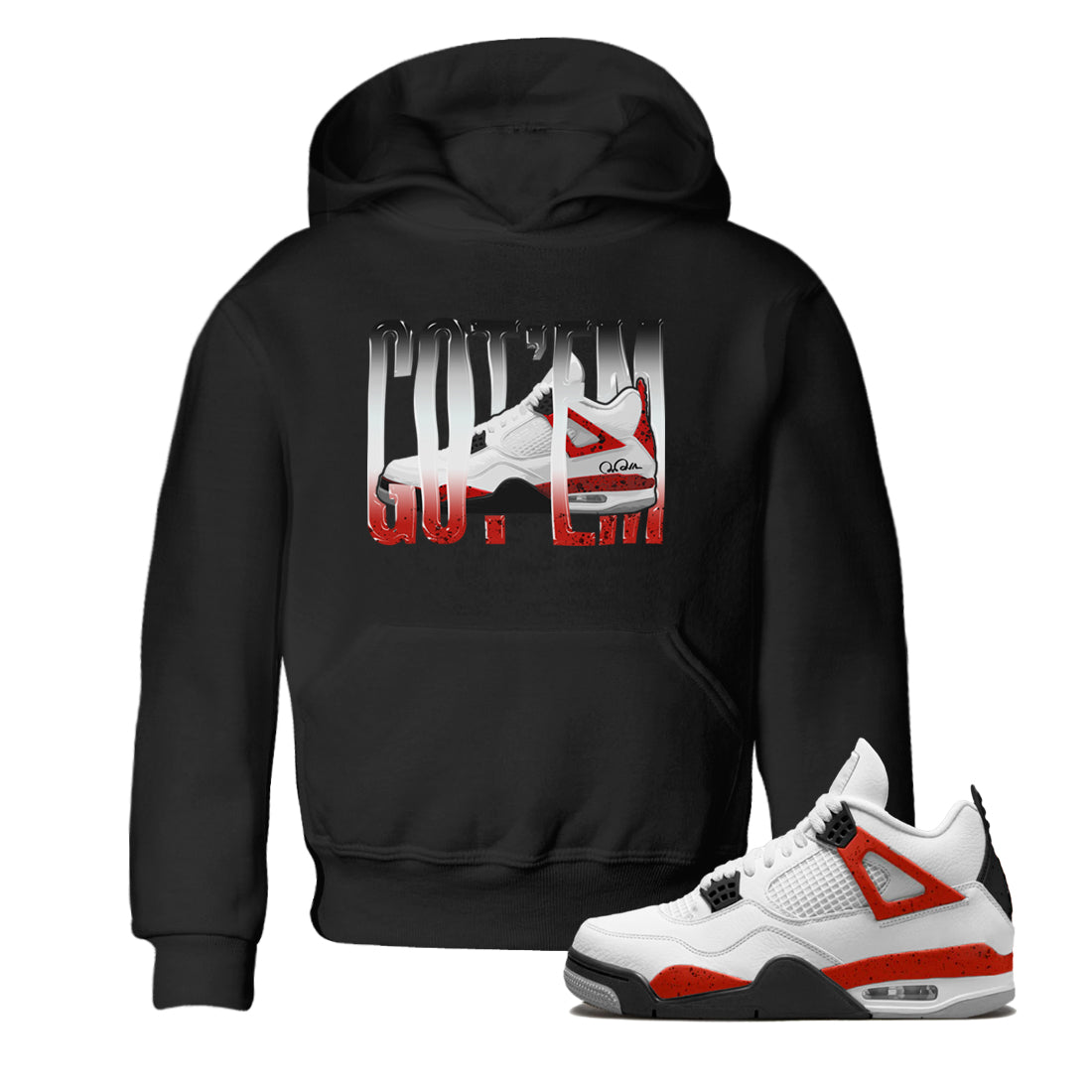 Air Jordan 4 Red Cement Wiggling Gotem Baby and Kids Streetwear Sneaker Shirt AJ4 Retro OG Red Cement Kids Streetwear Sneaker Shirt Washing and Care Tip