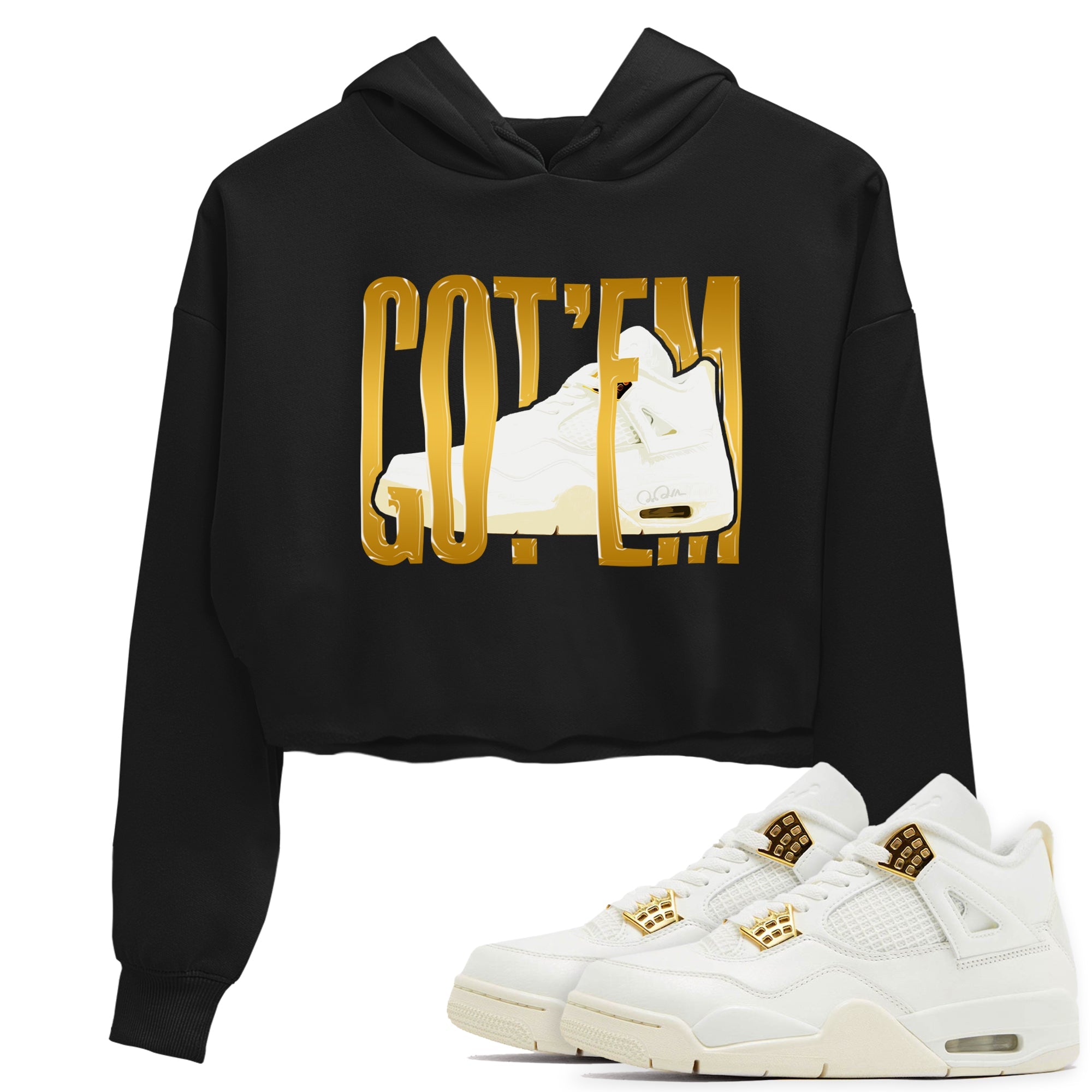 4s Sail 2024 shirt to match jordans Wiggling Gotem sneaker tees Air Jordan 4 Sail 2024 Drip Gear Zone Black 1 crop length shirt