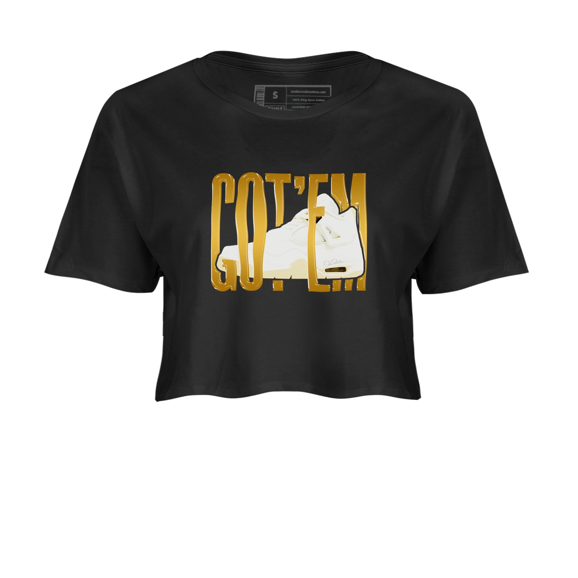 4s Sail 2024 shirt to match jordans Wiggling Gotem sneaker tees Air Jordan 4 Sail 2024 Drip Gear Zone Black 2 crop length shirt