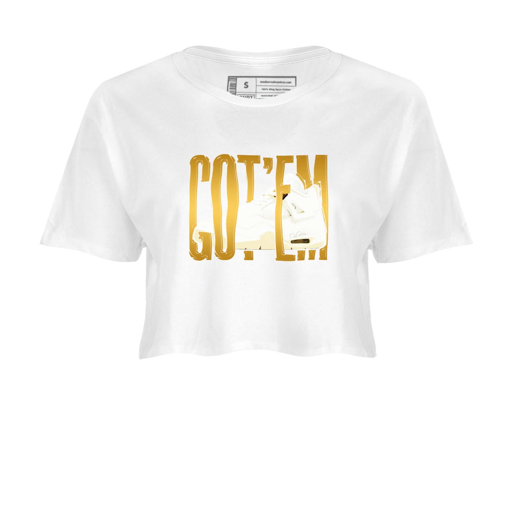 4s Sail 2024 shirt to match jordans Wiggling Gotem sneaker tees Air Jordan 4 Sail 2024 Drip Gear Zone White 2 crop length shirt