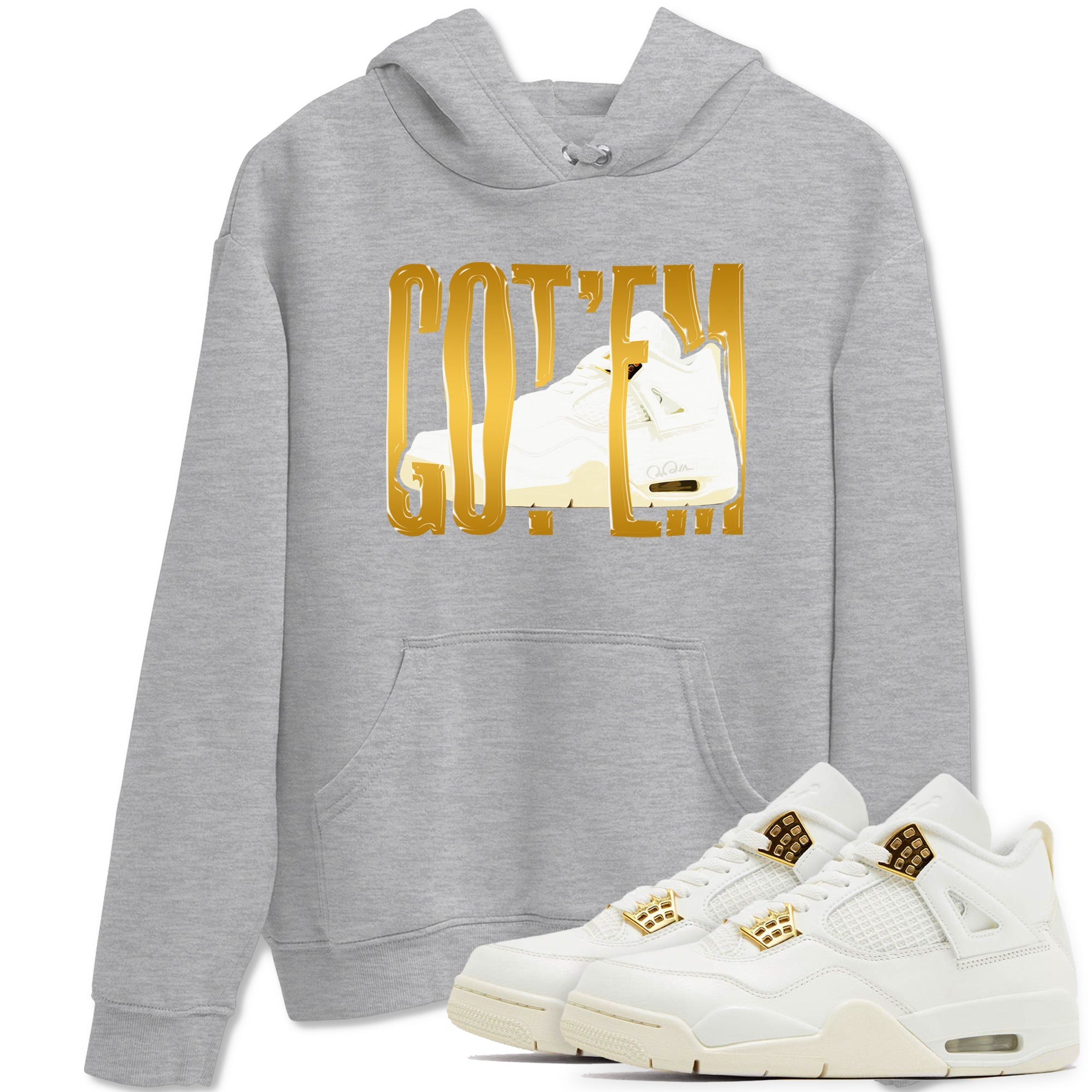 4s Sail 2024 shirt to match jordans Wiggling Gotem sneaker tees Air Jordan 4 Sail 2024 Drip Gear Zone unisex cotton Heather Grey 1 crew neck shirt