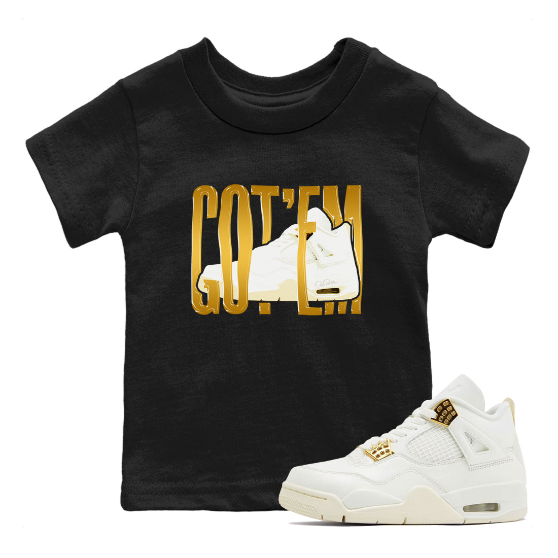 4s Sail 2024 shirt to match jordans Wiggling Gotem sneaker tees Air Jordan 4 Sail 2024 Drip Gear Zone baby toddler Black 1 cotton Shirt