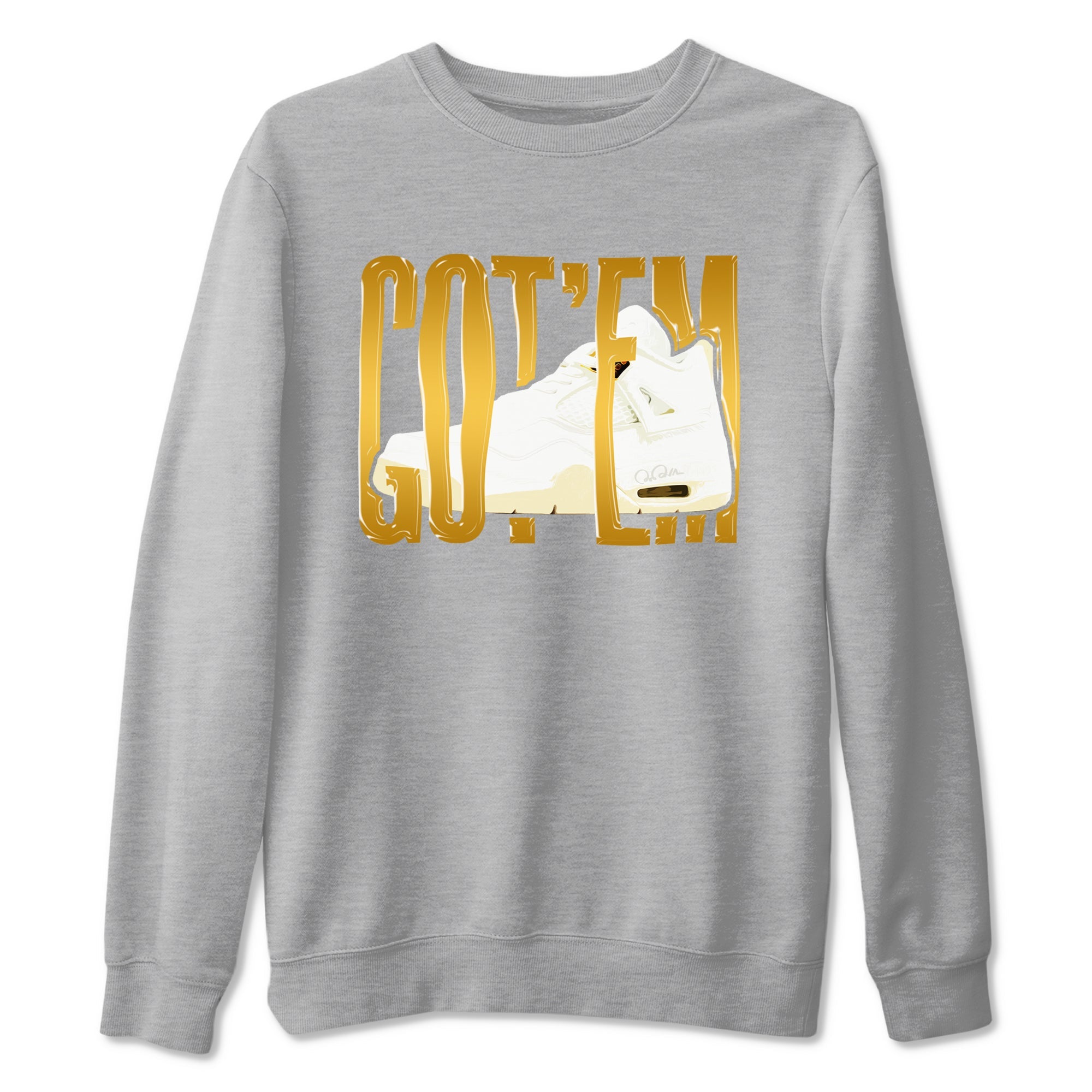 4s Sail 2024 shirt to match jordans Wiggling Gotem sneaker tees Air Jordan 4 Sail 2024 Drip Gear Zone unisex cotton Heather Grey 2 crew neck shirt