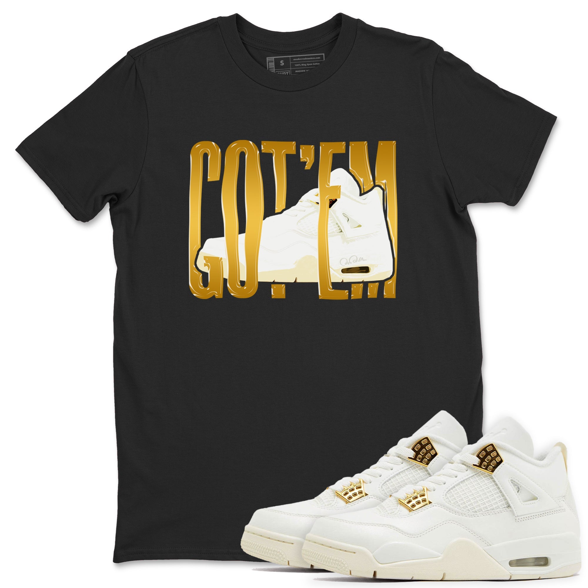 4s Sail 2024 shirt to match jordans Wiggling Gotem sneaker tees Air Jordan 4 Sail 2024 Drip Gear Zone unisex cotton Black 1 crew neck shirt