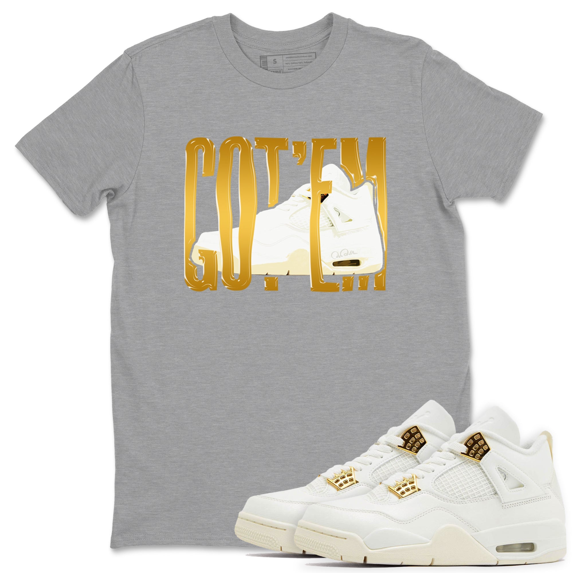 4s Sail 2024 shirt to match jordans Wiggling Gotem sneaker tees Air Jordan 4 Sail 2024 Drip Gear Zone unisex cotton Heather Grey 1 crew neck shirt