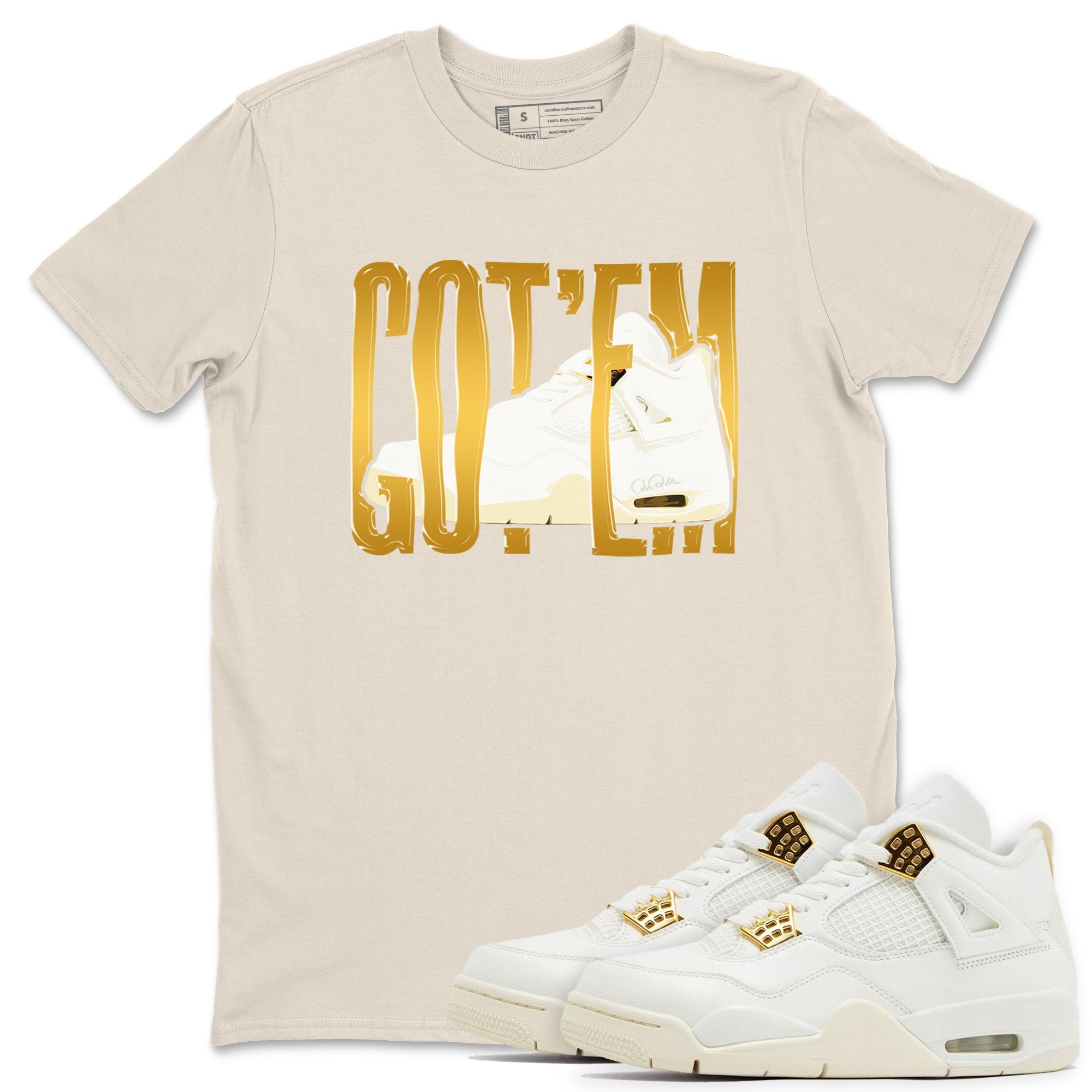 4s Sail 2024 shirt to match jordans Wiggling Gotem sneaker tees Air Jordan 4 Sail 2024 Drip Gear Zone unisex cotton Natural 1 crew neck shirt