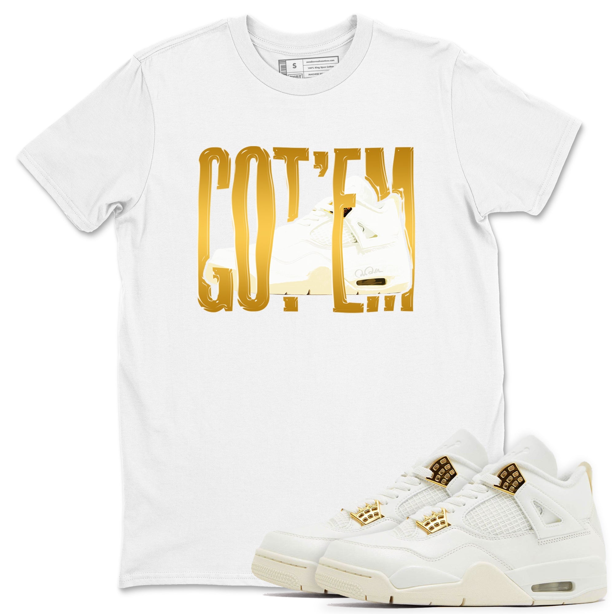 4s Sail 2024 shirt to match jordans Wiggling Gotem sneaker tees Air Jordan 4 Sail 2024 Drip Gear Zone unisex cotton White 1 crew neck shirt