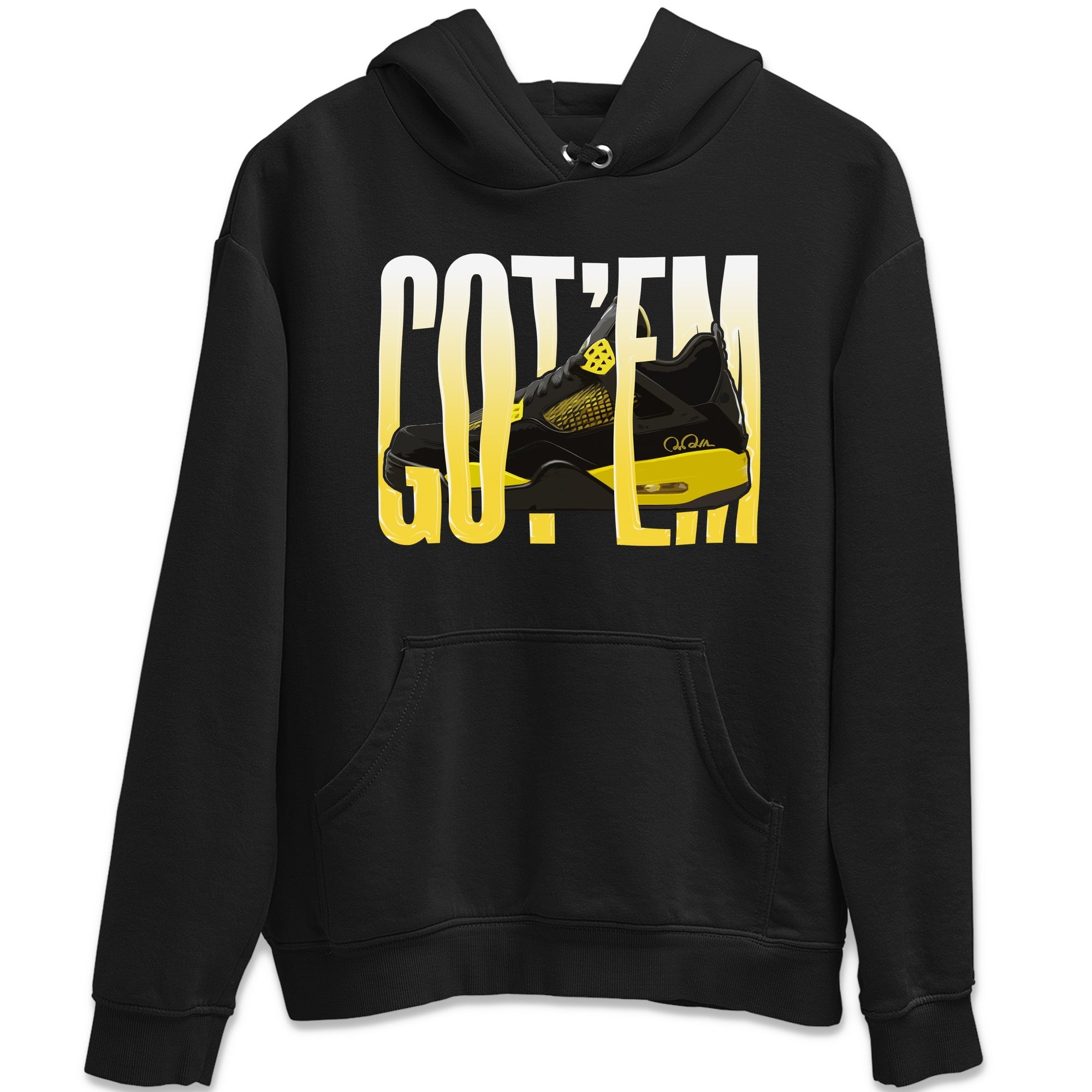 Air Jordan 4 Thunder Sneaker Match Tees Wiggling gotem Streetwear Sneaker Shirt AJ4 Thunder Jumpman Sneaker Release Tees Unisex Shirts Black 2