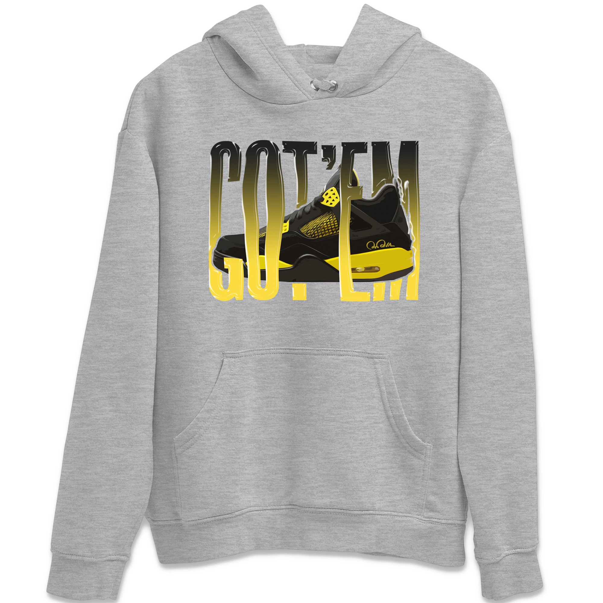 Air Jordan 4 Thunder Sneaker Match Tees Wiggling gotem Streetwear Sneaker Shirt AJ4 Thunder Jumpman Sneaker Release Tees Unisex Shirts Heather Grey 2