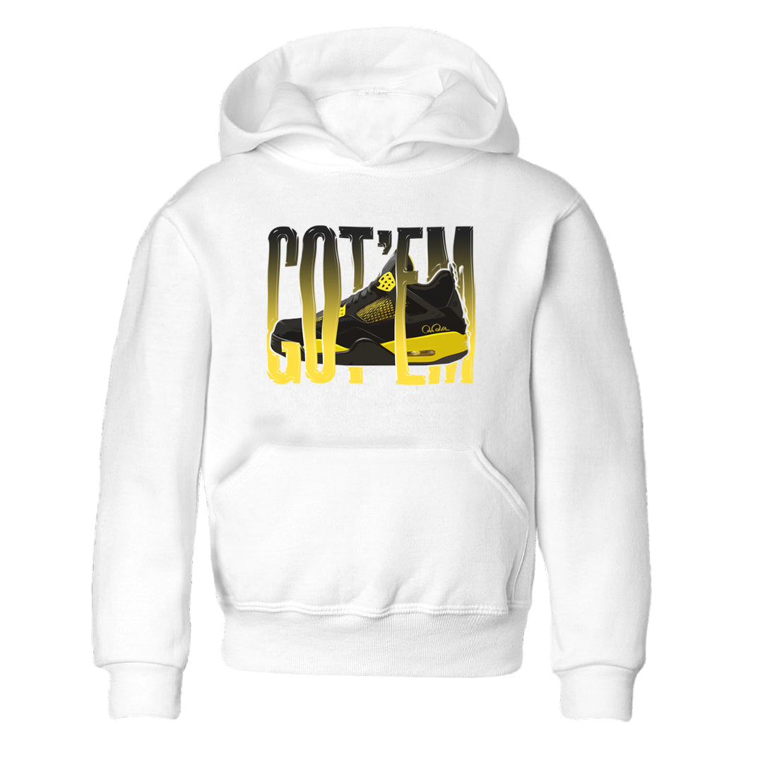 Air Jordan 4 Thunder Sneaker Match Tees Wiggling gotem Streetwear Sneaker Shirt AJ4 Thunder Jumpman Sneaker Release Tees Kids Shirts White 2