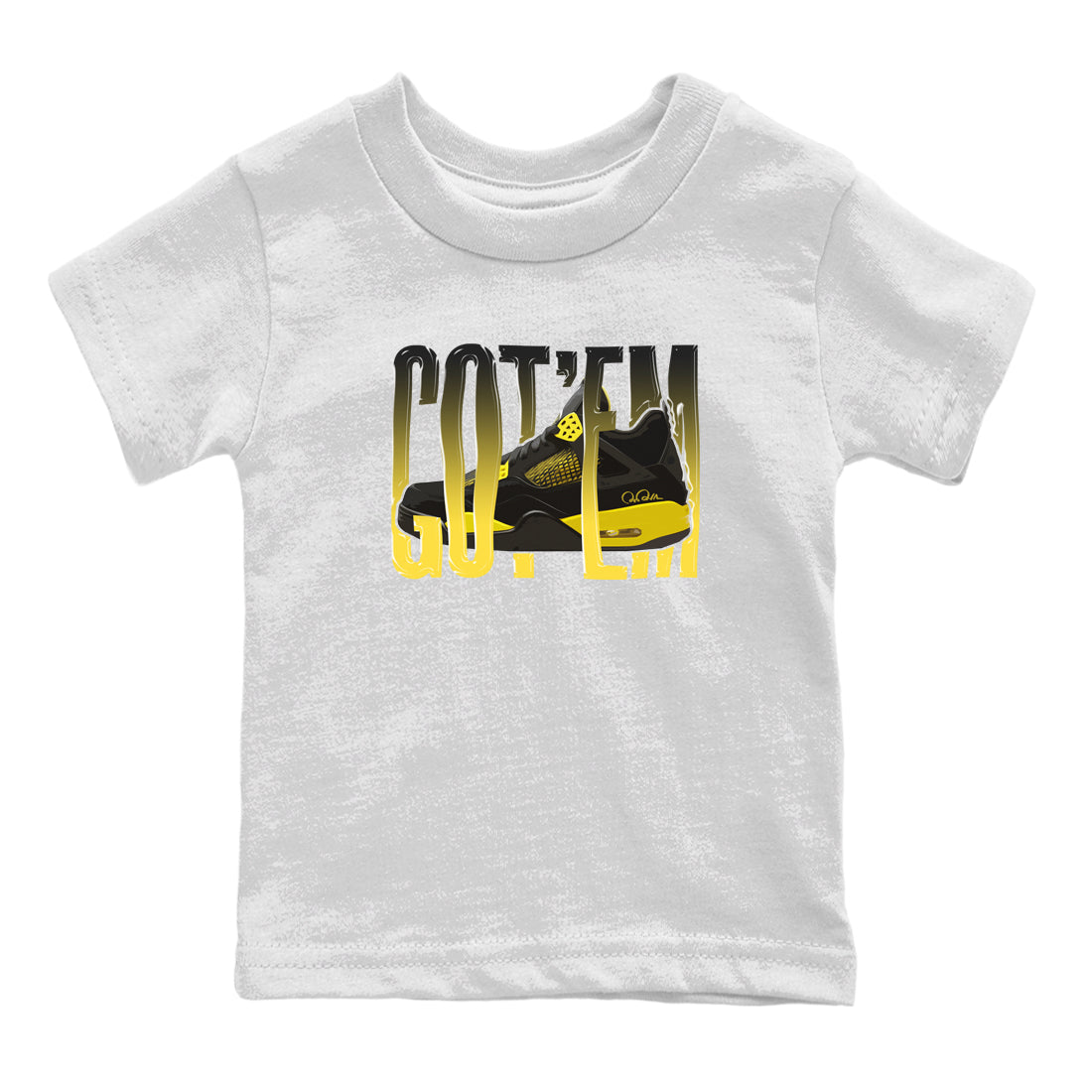 Air Jordan 4 Thunder Sneaker Match Tees Wiggling gotem Streetwear Sneaker Shirt AJ4 Thunder Jumpman Sneaker Release Tees Kids Shirts White 2