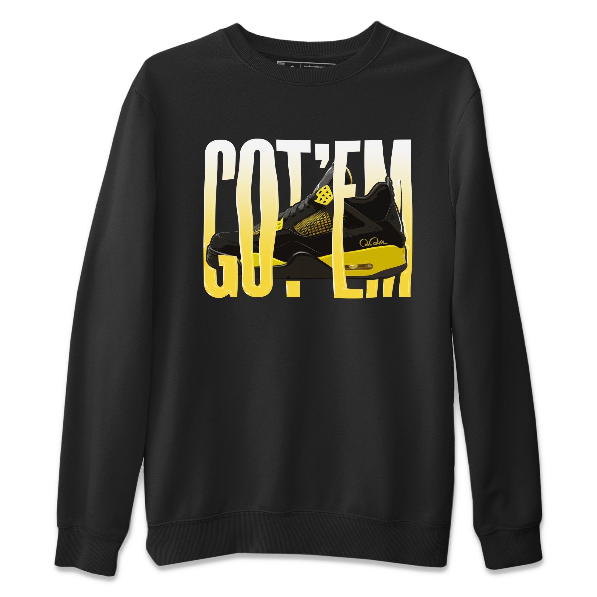 Air Jordan 4 Thunder Sneaker Match Tees Wiggling gotem Streetwear Sneaker Shirt AJ4 Thunder Jumpman Sneaker Release Tees Unisex Shirts Black 2