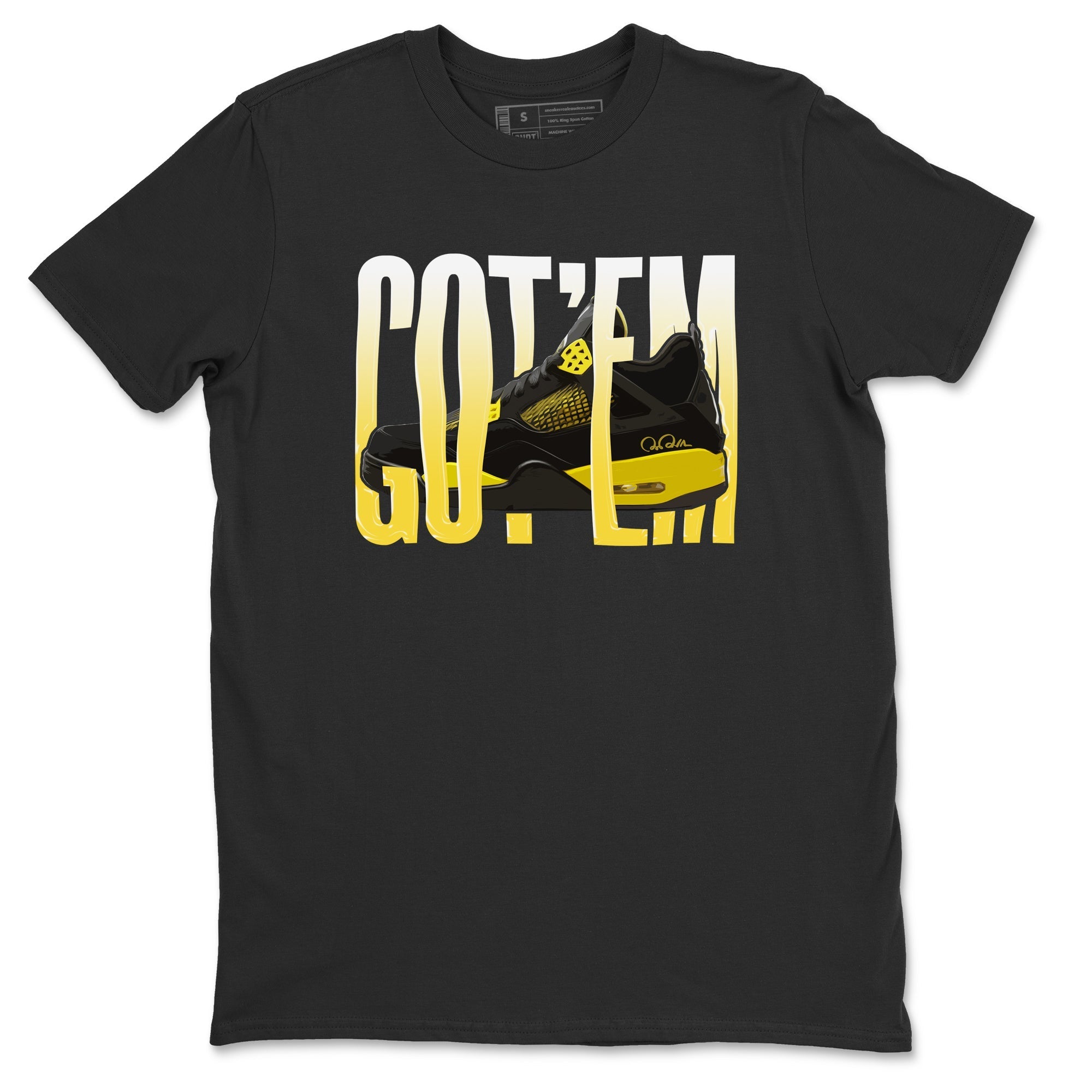 Air Jordan 4 Thunder Sneaker Match Tees Wiggling gotem Streetwear Sneaker Shirt AJ4 Thunder Jumpman Sneaker Release Tees Unisex Shirts Black 2