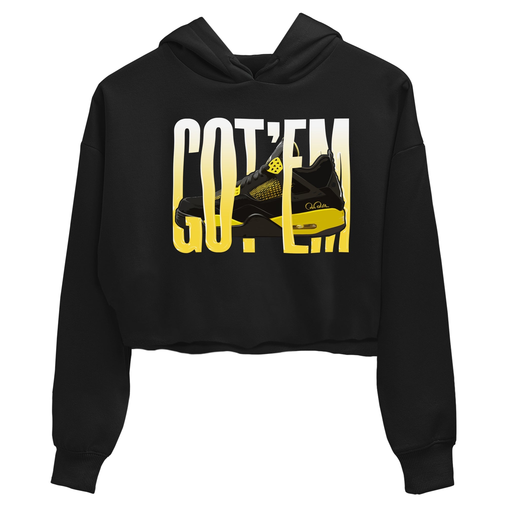 Air Jordan 4 Thunder Sneaker Match Tees Wiggling gotem Streetwear Sneaker Shirt AJ4 Thunder Jumpman Sneaker Release Tees Women's Shirts Black 2