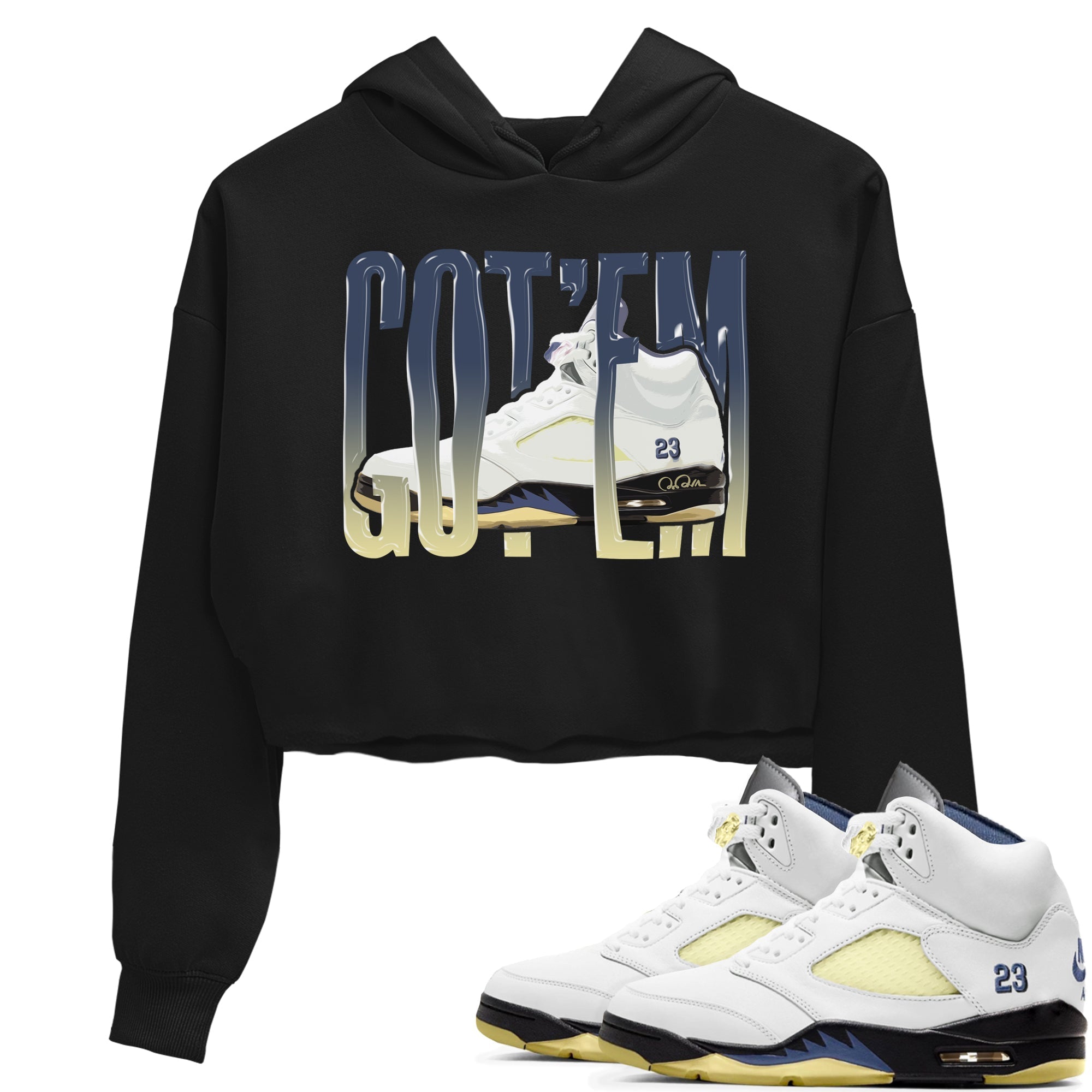 Air Jordan 5 A Ma Maniere x Photon Dust shirt to match jordans Wiggling Gotem sneaker tees Jordan 5 A Ma Maniere "Dawn" Drip Gear Zone Black 1 Crop T-Shirt