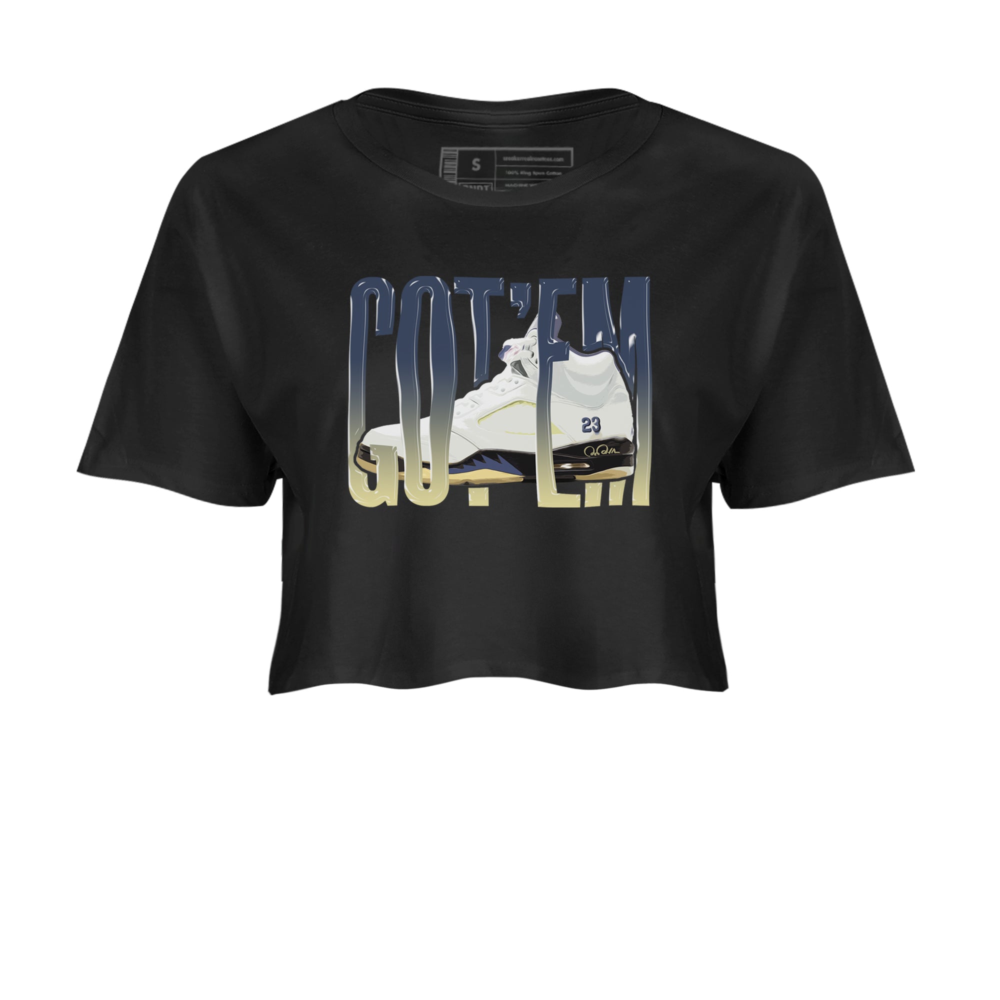 Air Jordan 5 A Ma Maniere x Photon Dust shirt to match jordans Wiggling Gotem sneaker tees Jordan 5 A Ma Maniere "Dawn" Drip Gear Zone Black 2 Crop T-Shirt